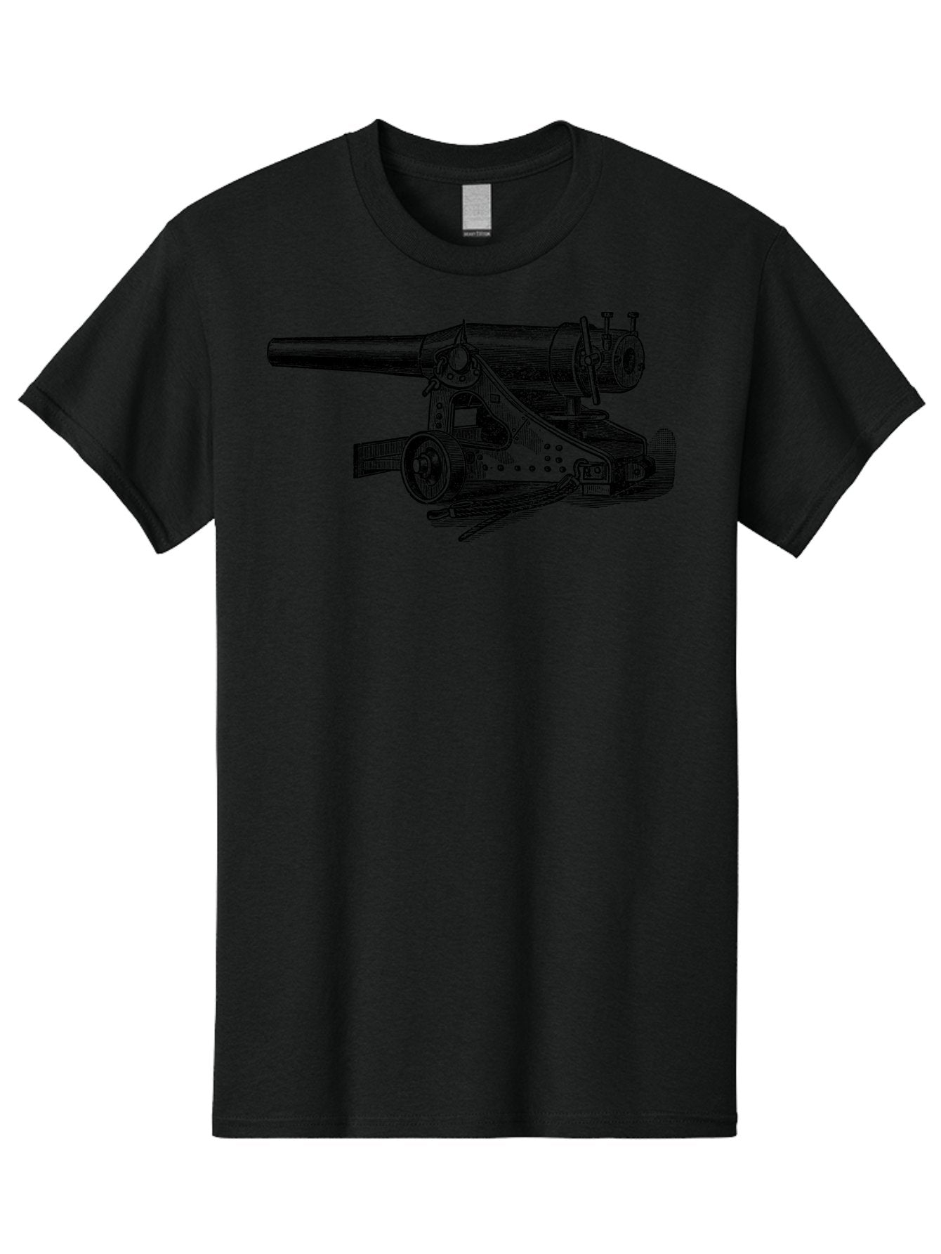 Cannon-Illustration Men'S Graphic Tee, 100% Cotton, Comfortable Casual Summer Wear, Machine Washable, Vintage Cannon, Historical Artillery, Antique Weapon, Military History, Classic Warfare, Detailed Engraving, Illustration Art Aad521 6