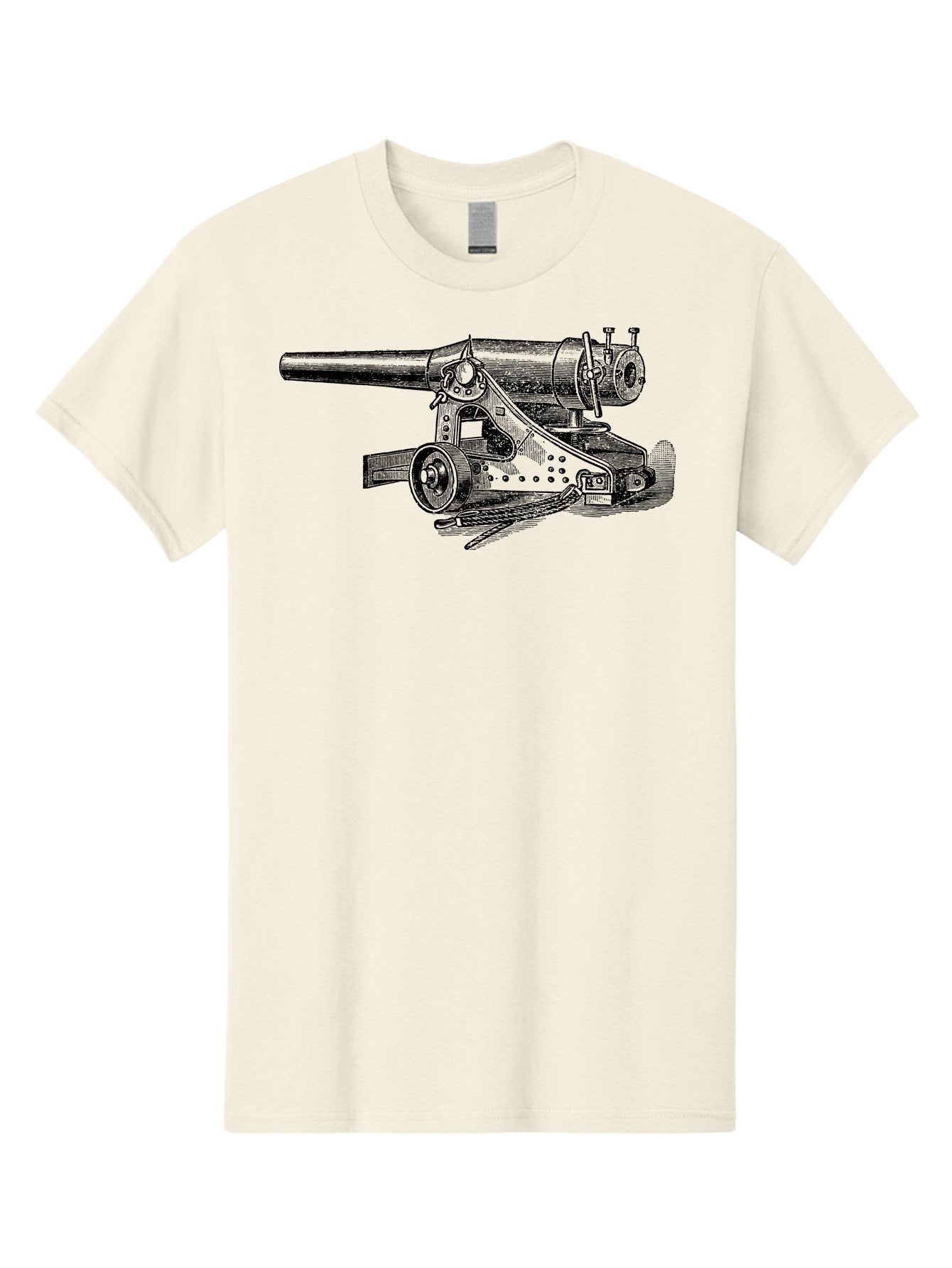 Cannon-Illustration Men'S Graphic Tee, 100% Cotton, Comfortable Casual Summer Wear, Machine Washable, Vintage Cannon, Historical Artillery, Antique Weapon, Military History, Classic Warfare, Detailed Engraving, Illustration Art Aad521 14