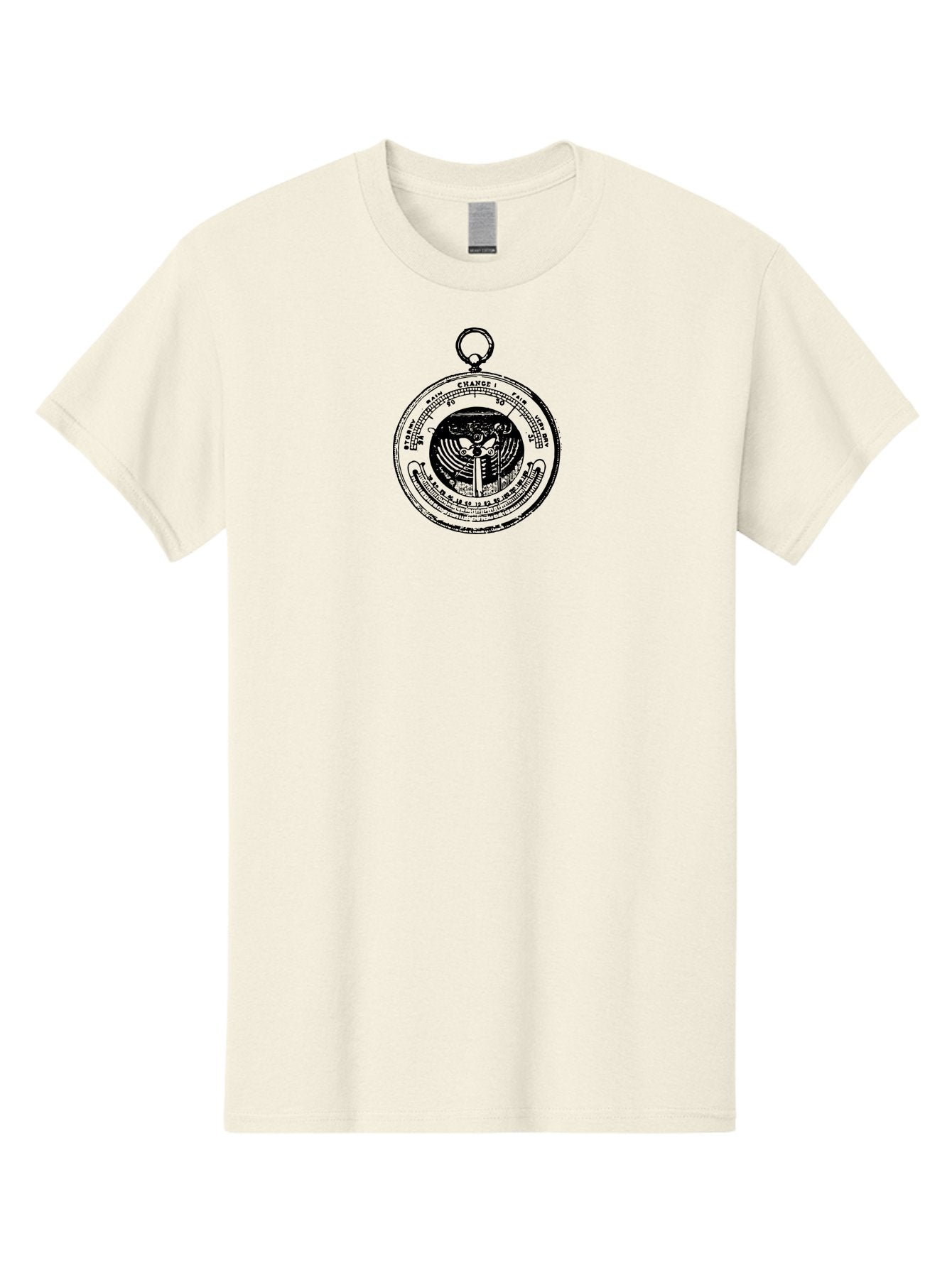 Change Men'S Graphic Tee, 100% Cotton, Comfortable Casual Summer Wear, Machine Washable, Pocket Watch, Change, Stormy, Fair, Very Dry, Clock Face, Hour Markers, Hands Of Time, Abstract Design, Vintage Style, Retro Aesthetic Aad522