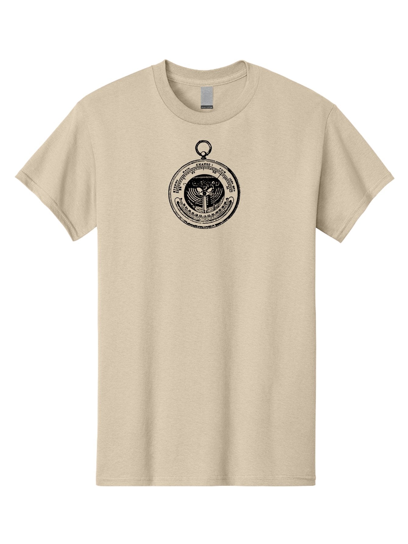 Change Men'S Graphic Tee, 100% Cotton, Comfortable Casual Summer Wear, Machine Washable, Pocket Watch, Change, Stormy, Fair, Very Dry, Clock Face, Hour Markers, Hands Of Time, Abstract Design, Vintage Style, Retro Aesthetic Aad522 7