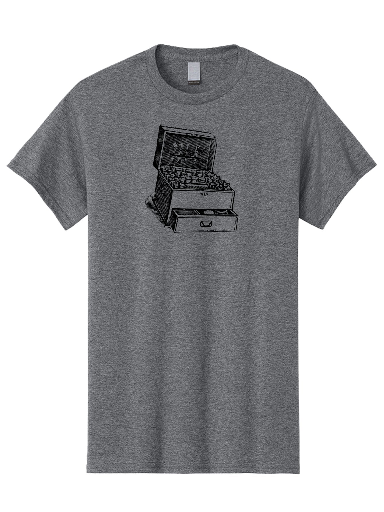 Chemist-Cabinet Men'S Graphic Tee, 100% Cotton, Comfortable Casual Summer Wear, Machine Washable, Vintage Apothecary, Medicine Storage, Old-Fashioned Remedies, Antique Medical Equipment, Wooden Chest, Medical History, Pharmacy Cabinet, Aad523 4