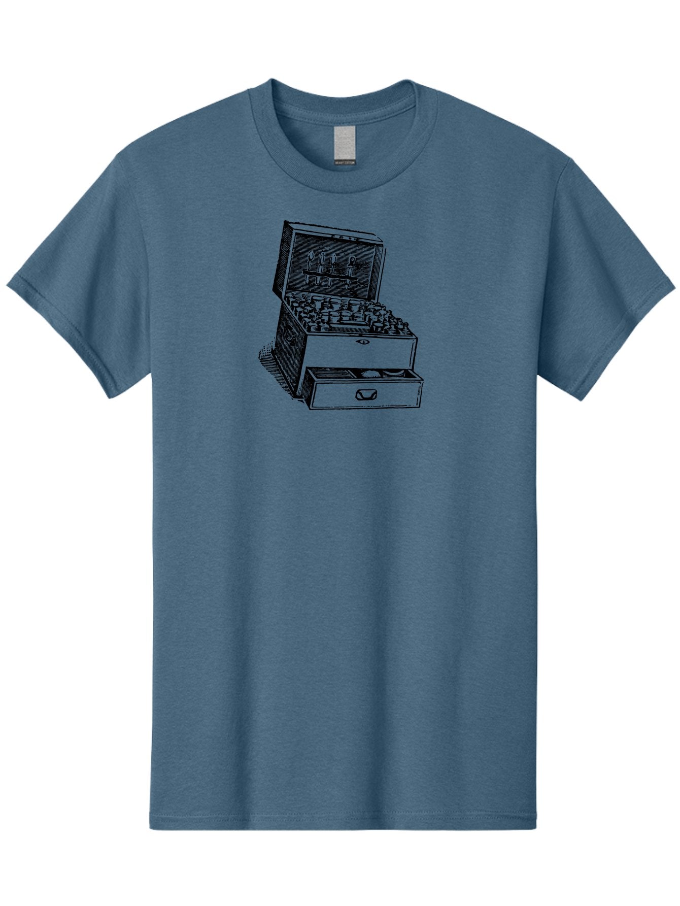 Chemist-Cabinet Men'S Graphic Tee, 100% Cotton, Comfortable Casual Summer Wear, Machine Washable, Vintage Apothecary, Medicine Storage, Old-Fashioned Remedies, Antique Medical Equipment, Wooden Chest, Medical History, Pharmacy Cabinet, Aad523