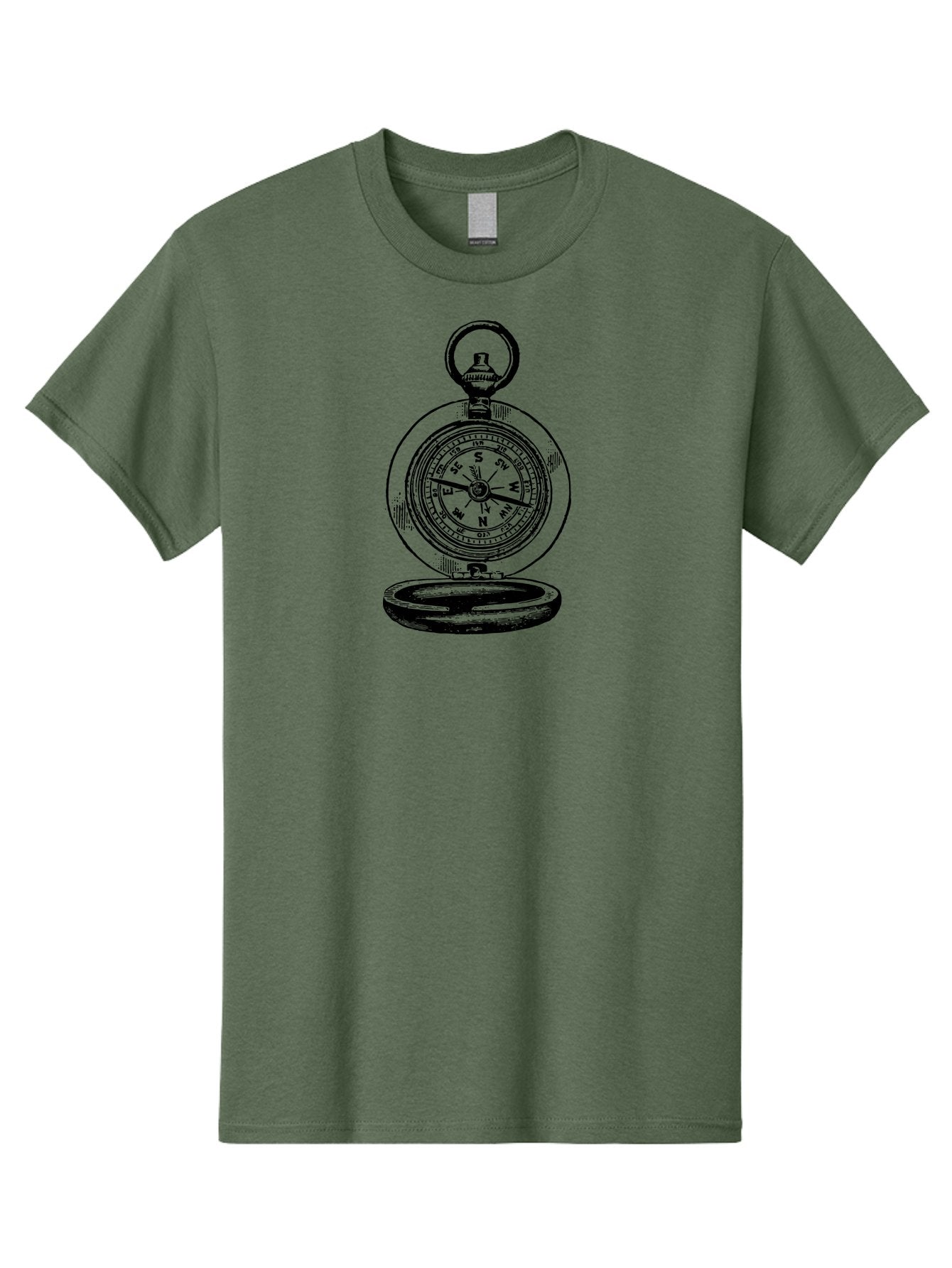 Compass Men'S Graphic Tee, 100% Cotton, Comfortable Casual Summer Wear, Machine Washable, Vintage Compass, Navigation Tool, Direction Finder, Antique Illustration, Classic Design, Directional Guidance, Navigation Aid, Outdoor Exploration Aad525 3