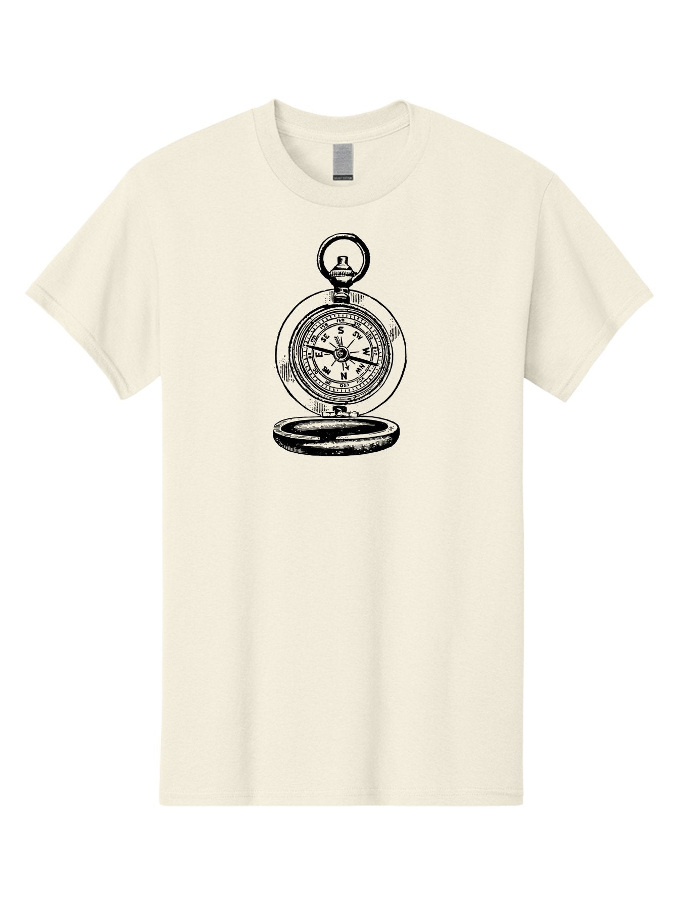 Compass Men'S Graphic Tee, 100% Cotton, Comfortable Casual Summer Wear, Machine Washable, Vintage Compass, Navigation Tool, Direction Finder, Antique Illustration, Classic Design, Directional Guidance, Navigation Aid, Outdoor Exploration Aad525 9