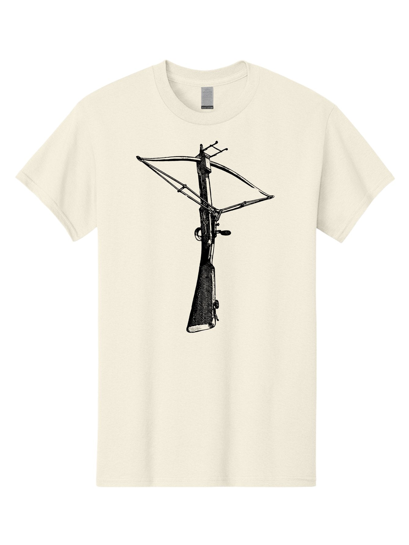 Crossbow Men'S Graphic Tee, 100% Cotton, Comfortable Casual Summer Wear, Machine Washable, Crossbow Illustration, Medieval Weapon, Historical Reenactment, Archery Equipment, Tactical Gear, Close-Up View, Detailed Drawing, Aad529 10