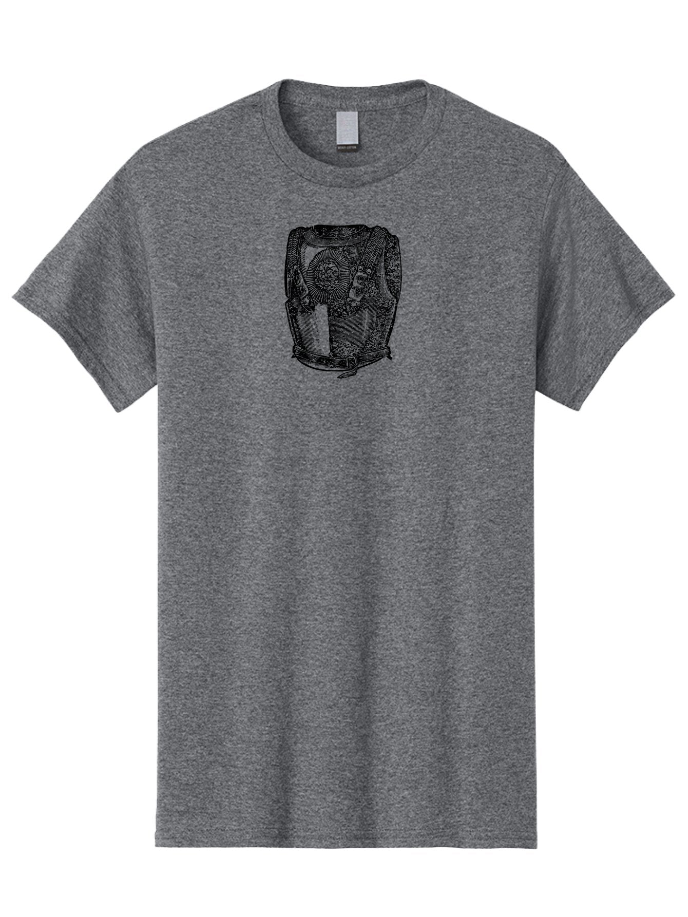 Cuirass-1 Men'S Graphic Tee, 100% Cotton, Comfortable Casual Summer Wear, Machine Washable, Vintage Breastplate, Roman Armor, Medieval Style, Protective Gear, Historical Reenactment, Military Attire, Ornate Design, Intricate Details Aad530 7