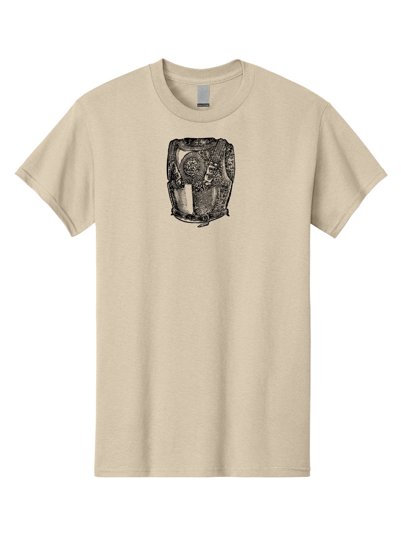 Cuirass-1 Men'S Graphic Tee, 100% Cotton, Comfortable Casual Summer Wear, Machine Washable, Vintage Breastplate, Roman Armor, Medieval Style, Protective Gear, Historical Reenactment, Military Attire, Ornate Design, Intricate Details Aad530 6