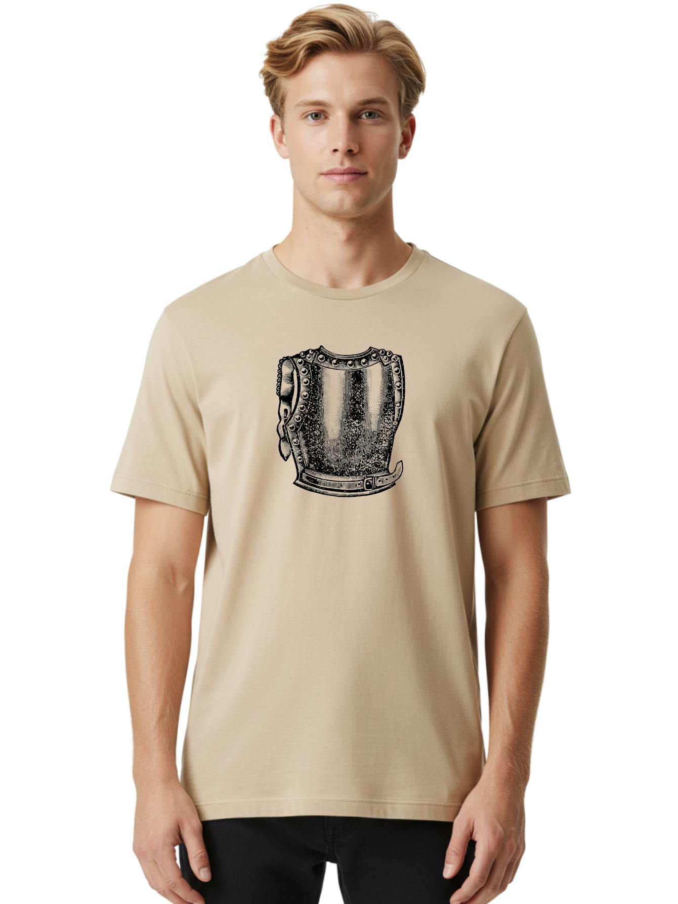 Cuirass-2 Men'S Graphic Tee, 100% Cotton, Comfortable Casual Summer Wear, Machine Washable, Medieval Armor, Historical Reenactment, Metal Protection, Armor Plating, Defensive Gear, Warrior Equipment, Armor Design, Historical Warfare, Aad531