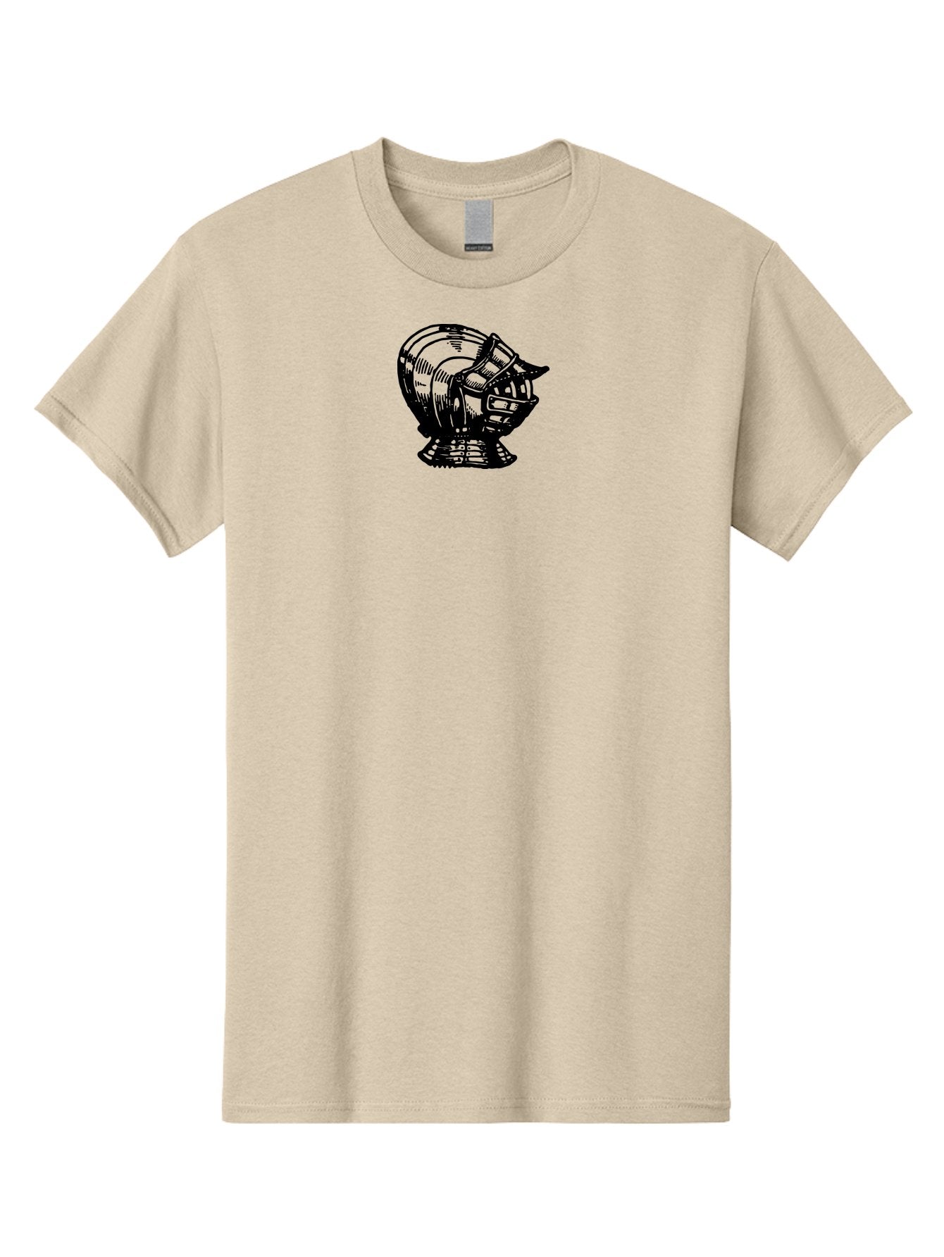 Football-Helmet Men'S Graphic Tee, 100% Cotton, Comfortable Casual Summer Wear, Machine Washable, Medieval Knight Helmet, Armor Headpiece, Protective Gear, Chivalry Symbol, Knight Templar, Gothic Style, Metal Helmet Aad535 12