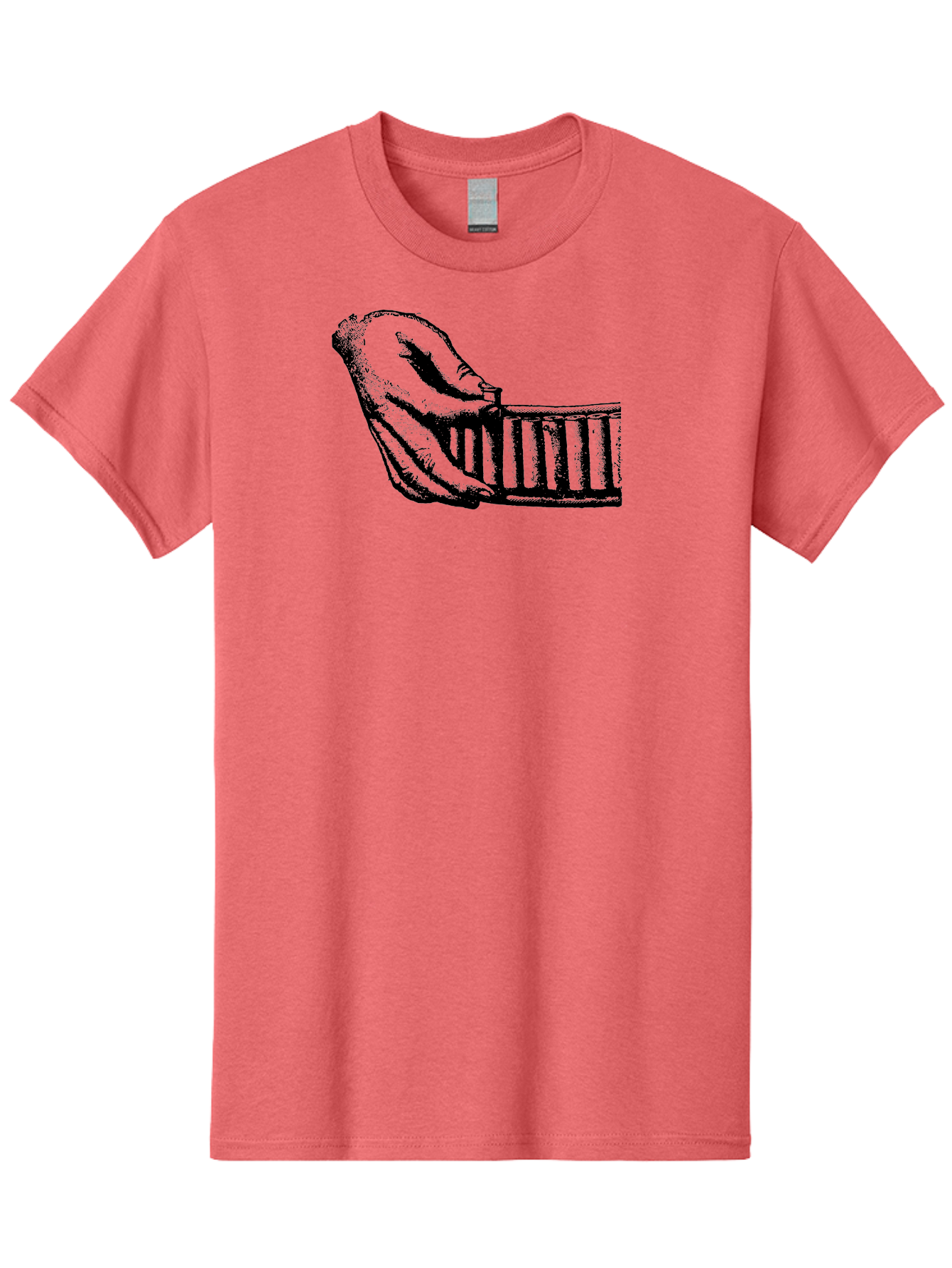 Hand-And-Comb Men'S Graphic Tee, 100% Cotton, Comfortable Casual Summer Wear, Machine Washable, Hand Holding A Comb, Vintage Illustration, Unique Textures, Artistic Expression, Creative Styling, Retro Aesthetics, Close-Up Details Aad537 3