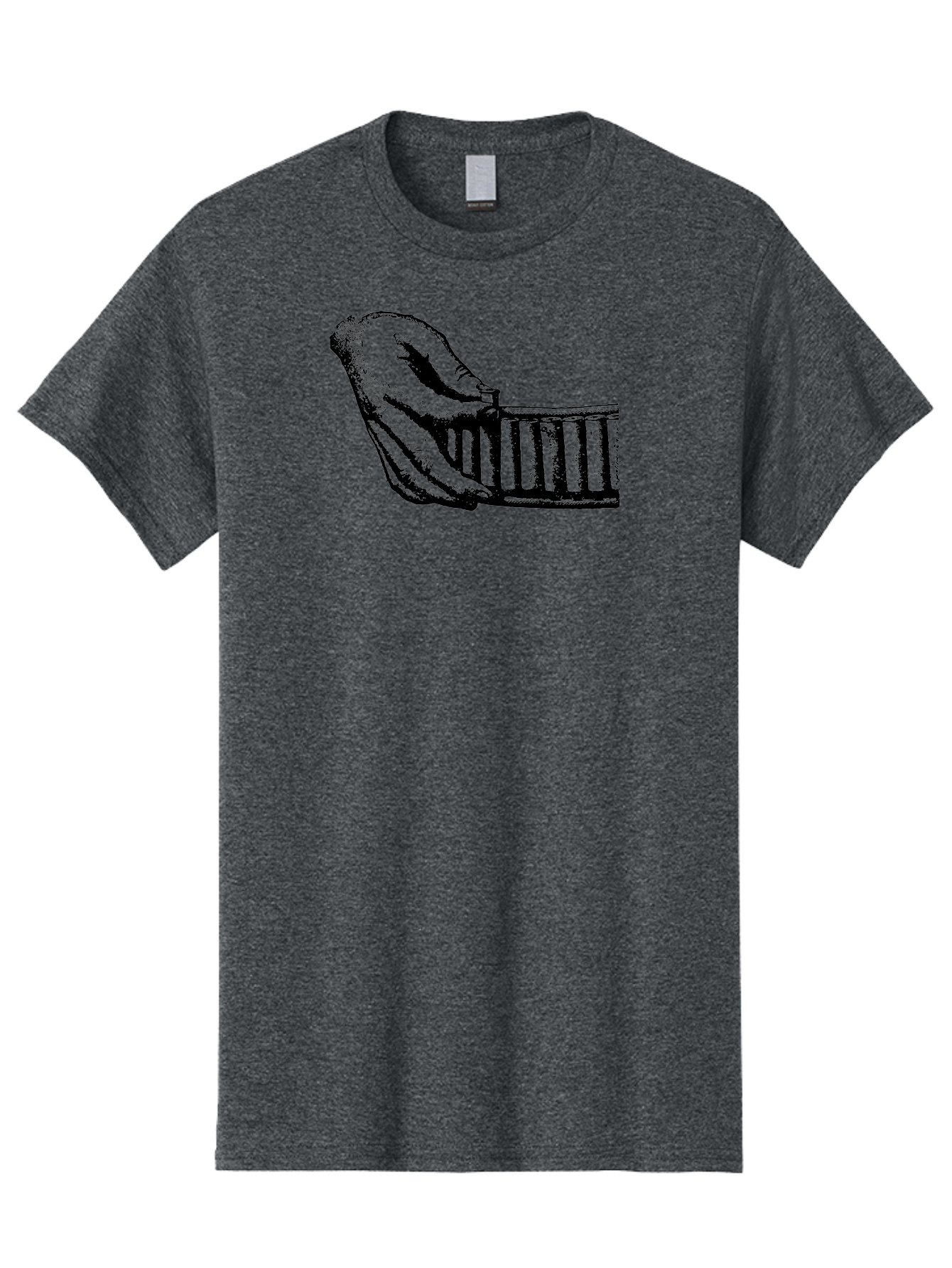 Hand-And-Comb Men'S Graphic Tee, 100% Cotton, Comfortable Casual Summer Wear, Machine Washable, Hand Holding A Comb, Vintage Illustration, Unique Textures, Artistic Expression, Creative Styling, Retro Aesthetics, Close-Up Details Aad537