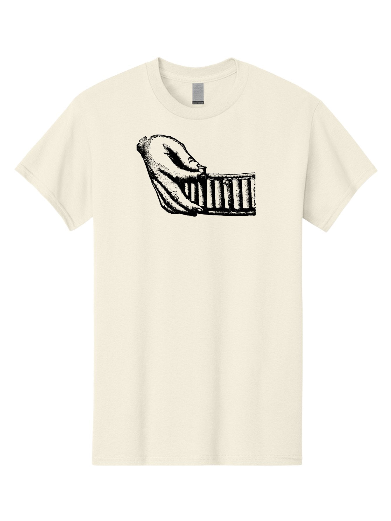 Hand-And-Comb Men'S Graphic Tee, 100% Cotton, Comfortable Casual Summer Wear, Machine Washable, Hand Holding A Comb, Vintage Illustration, Unique Textures, Artistic Expression, Creative Styling, Retro Aesthetics, Close-Up Details Aad537 5