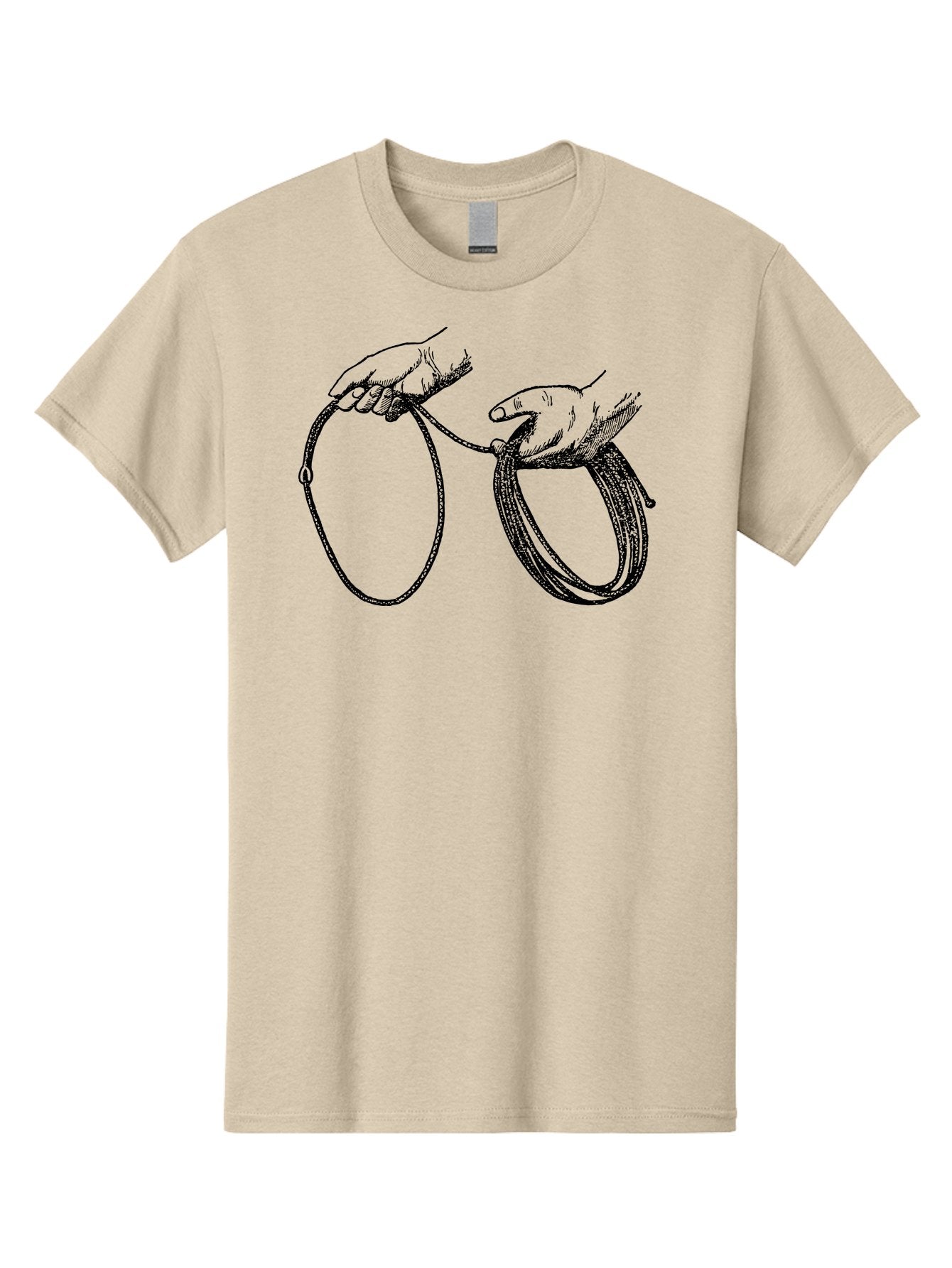 Hands-Holding-Rope Men'S Graphic Tee, 100% Cotton, Comfortable Casual Summer Wear, Machine Washable, Rope In Hands, Entwined Hands, Hand Gesture, Rope Manipulation, Illustration Art, Monochrome Design, Hand-Drawn Image Aad540 6