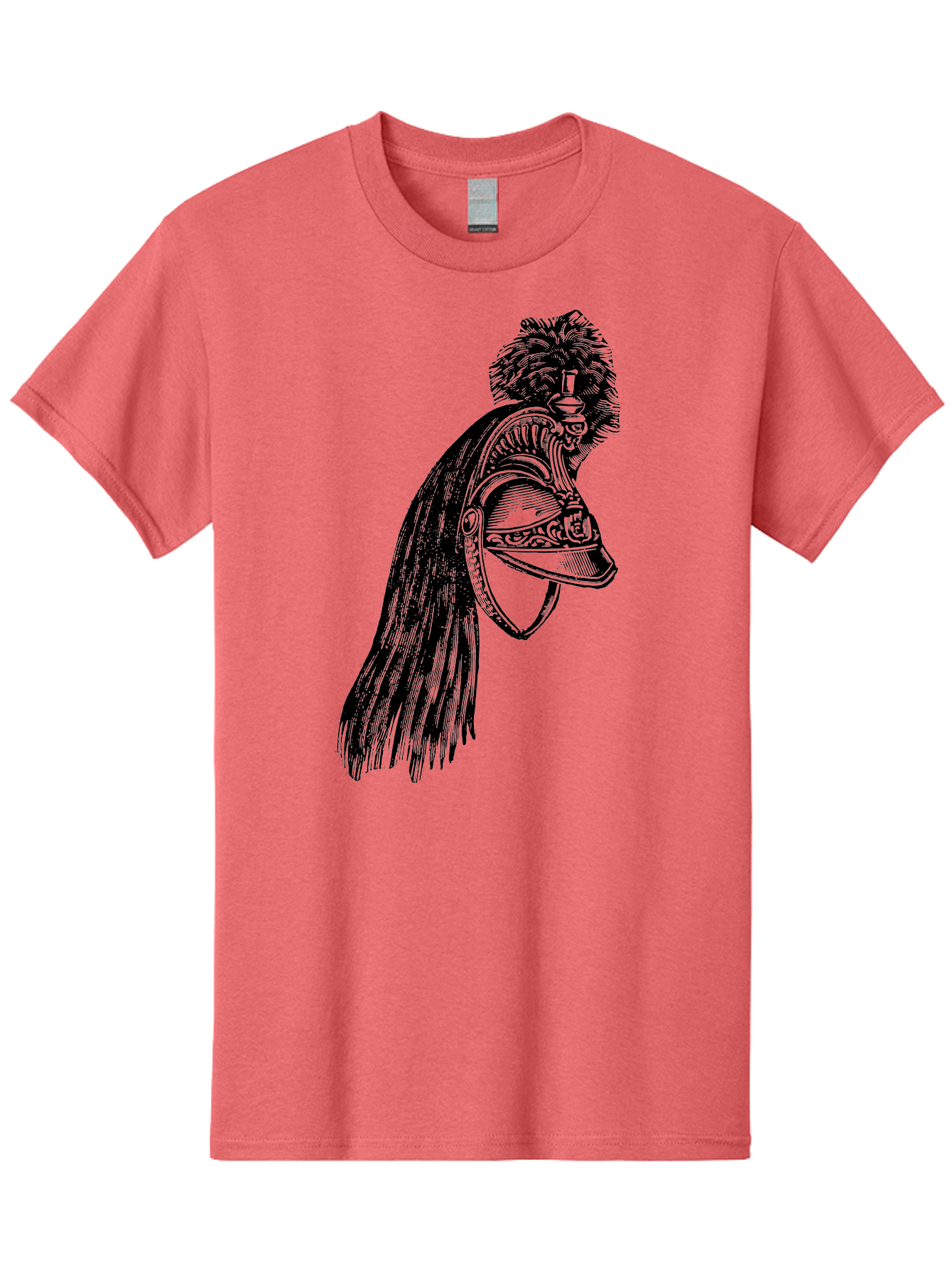 Helmet Men'S Graphic Tee, 100% Cotton, Comfortable Casual Summer Wear, Machine Washable, Vintage Helmet, Feathered Plume, Military Headgear, Historical Armor, Ornate Design, Classical Illustration, Detailed Artwork, Historical Reenactment, Aad542 7