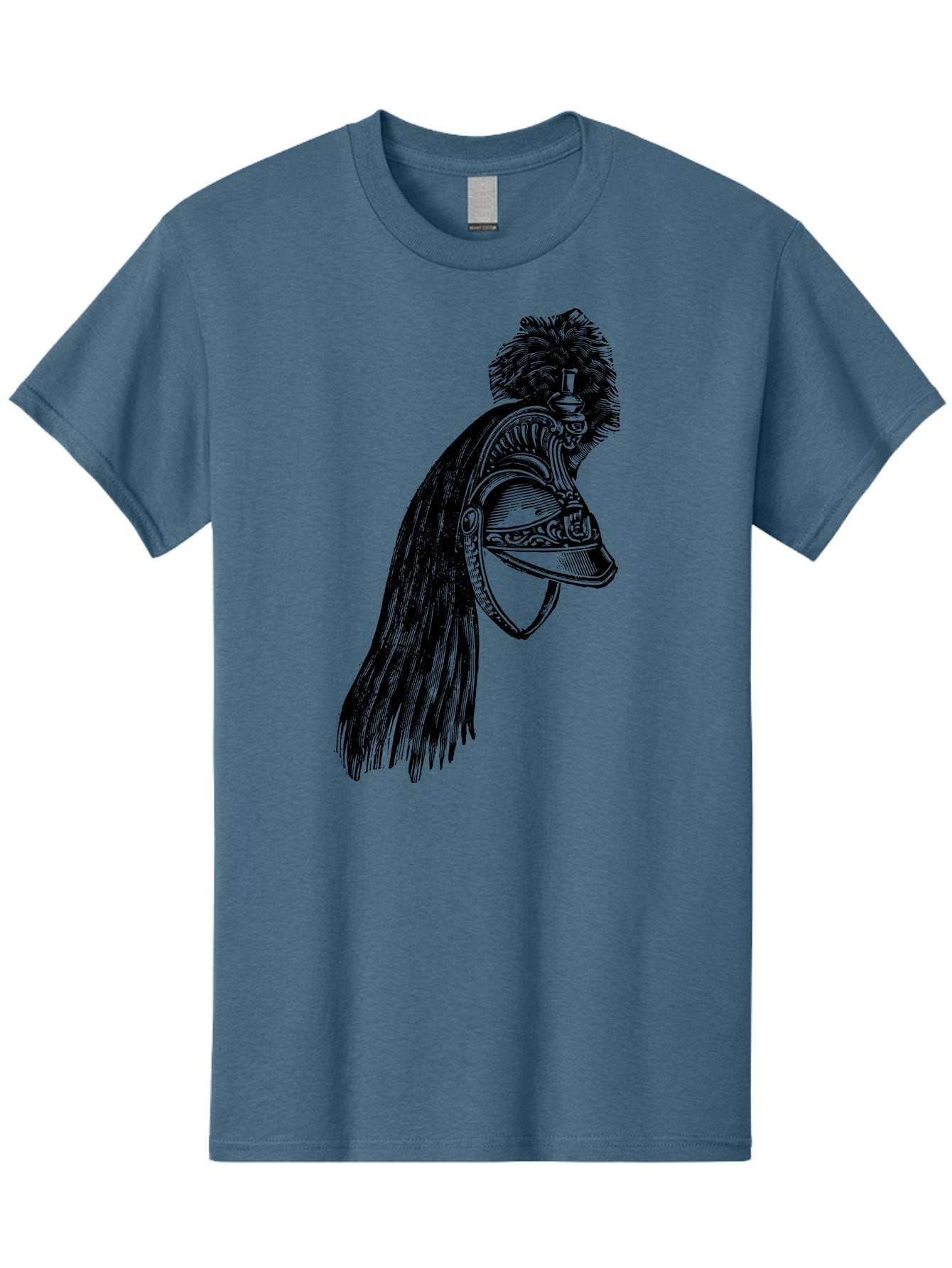 Helmet Men'S Graphic Tee, 100% Cotton, Comfortable Casual Summer Wear, Machine Washable, Vintage Helmet, Feathered Plume, Military Headgear, Historical Armor, Ornate Design, Classical Illustration, Detailed Artwork, Historical Reenactment, Aad542 10