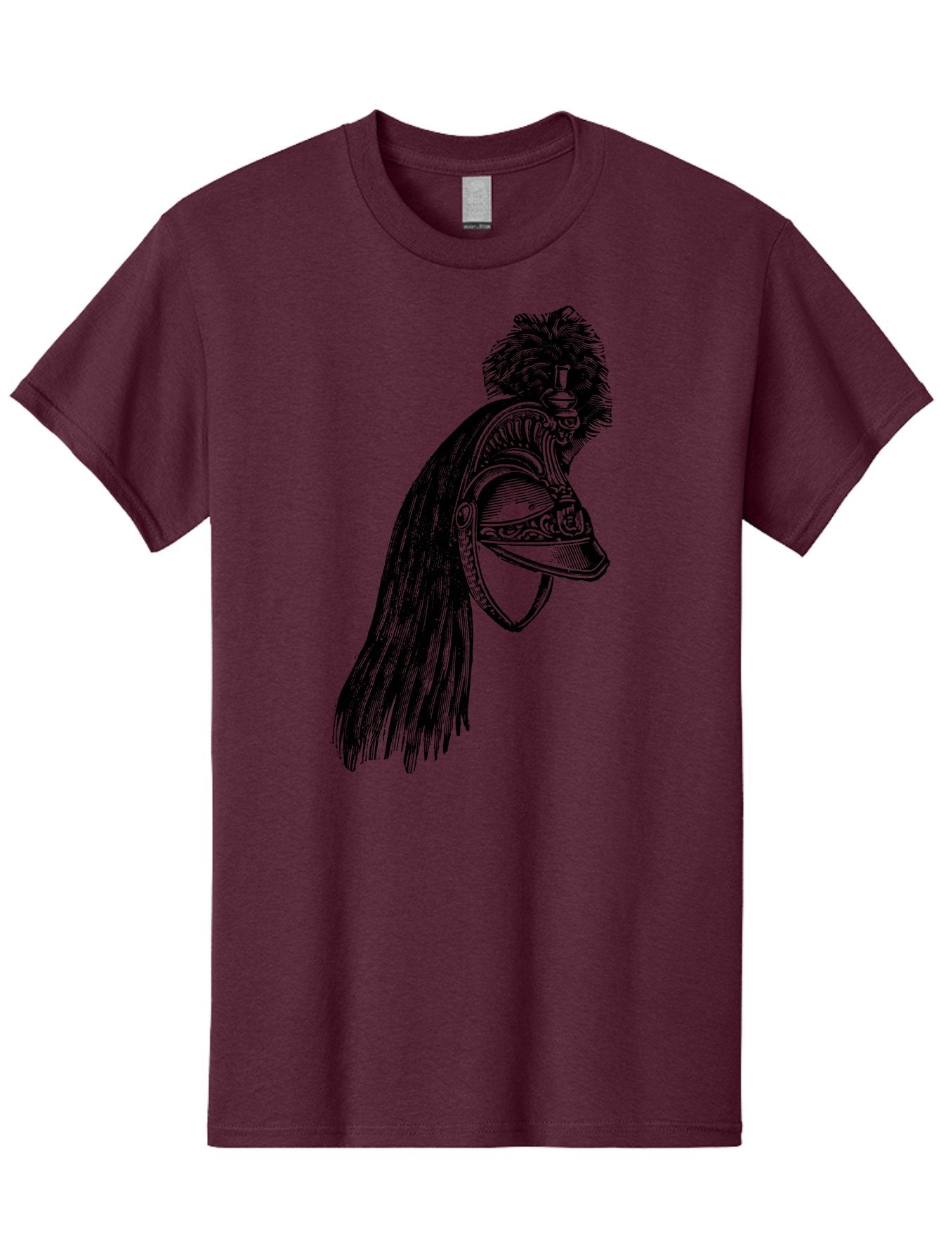 Helmet Men'S Graphic Tee, 100% Cotton, Comfortable Casual Summer Wear, Machine Washable, Vintage Helmet, Feathered Plume, Military Headgear, Historical Armor, Ornate Design, Classical Illustration, Detailed Artwork, Historical Reenactment, Aad542 12