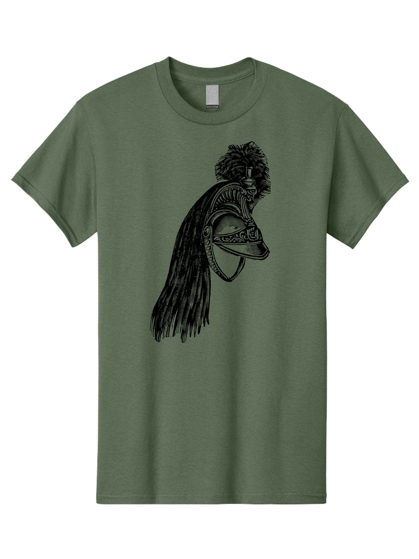 Helmet Men'S Graphic Tee, 100% Cotton, Comfortable Casual Summer Wear, Machine Washable, Vintage Helmet, Feathered Plume, Military Headgear, Historical Armor, Ornate Design, Classical Illustration, Detailed Artwork, Historical Reenactment, Aad542 7