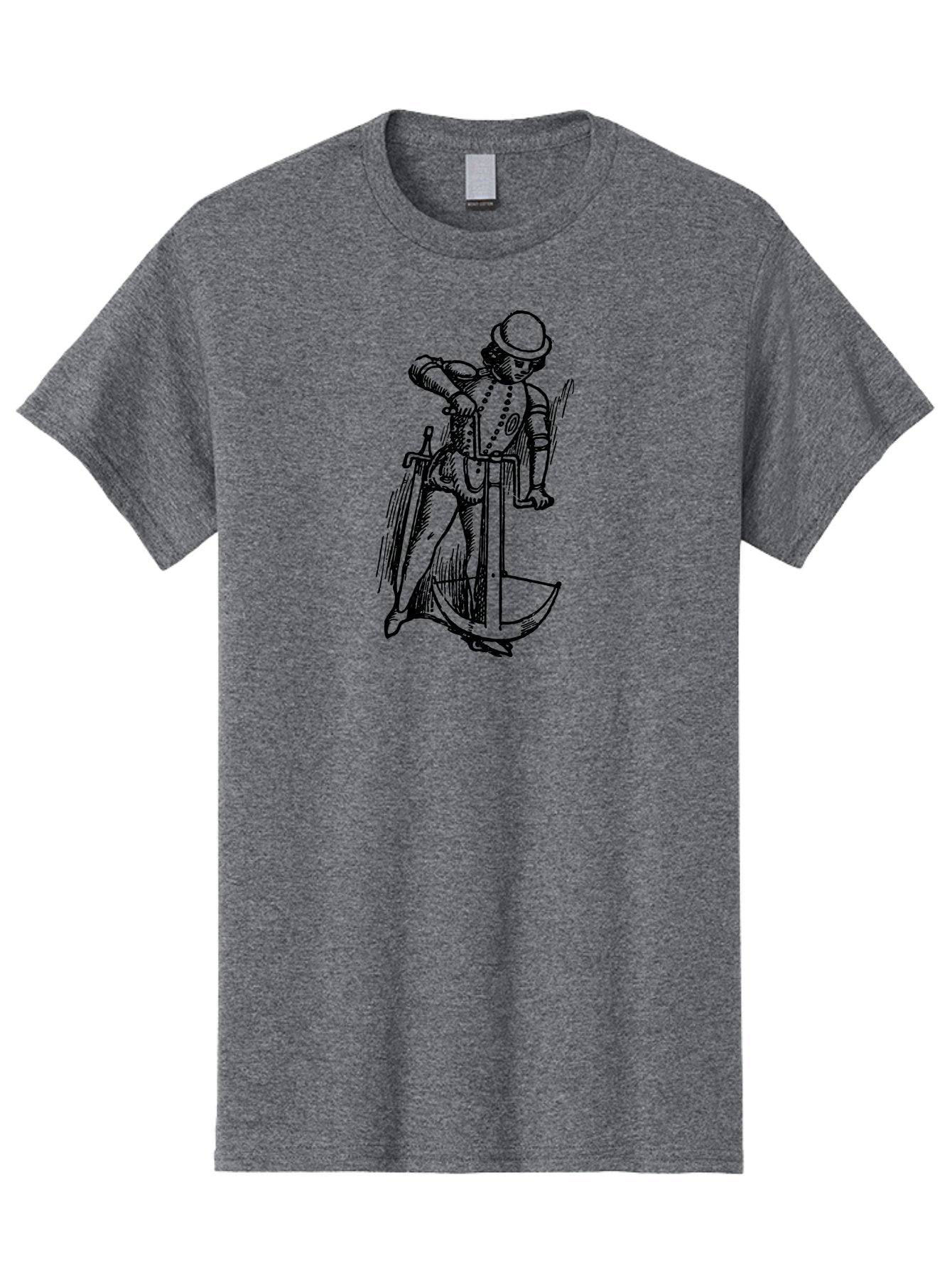 Man-In-Armor-With-Sword-And-Shield Men'S Graphic Tee, 100% Cotton, Comfortable Casual Summer Wear, Machine Washable, Medieval Knight, Armor, Sword, Historical Figure, Suit Of Armor, Medieval Warfare, Chivalry, Armor Plating, Knight'S Attire, Aad546 13