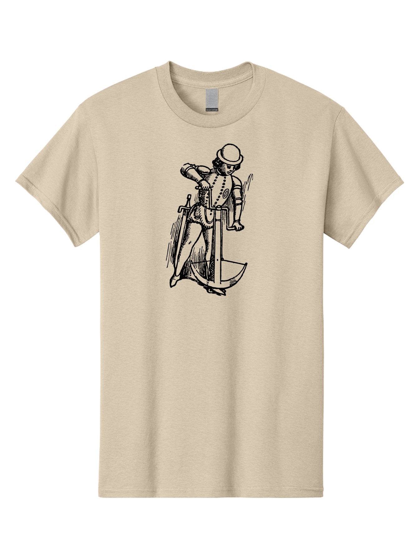 Man-In-Armor-With-Sword-And-Shield Men'S Graphic Tee, 100% Cotton, Comfortable Casual Summer Wear, Machine Washable, Medieval Knight, Armor, Sword, Historical Figure, Suit Of Armor, Medieval Warfare, Chivalry, Armor Plating, Knight'S Attire, Aad546 15