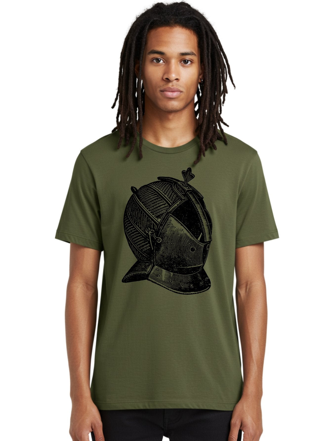 Medieval-Knight-Helmet Men'S Graphic Tee, 100% Cotton, Comfortable Casual Summer Wear, Machine Washable, Medieval Armor, Knight Helmet, Protective Gear, Armor Design, Historical Warfare, Metal Craftsmanship, Medieval Knight Aad548 20