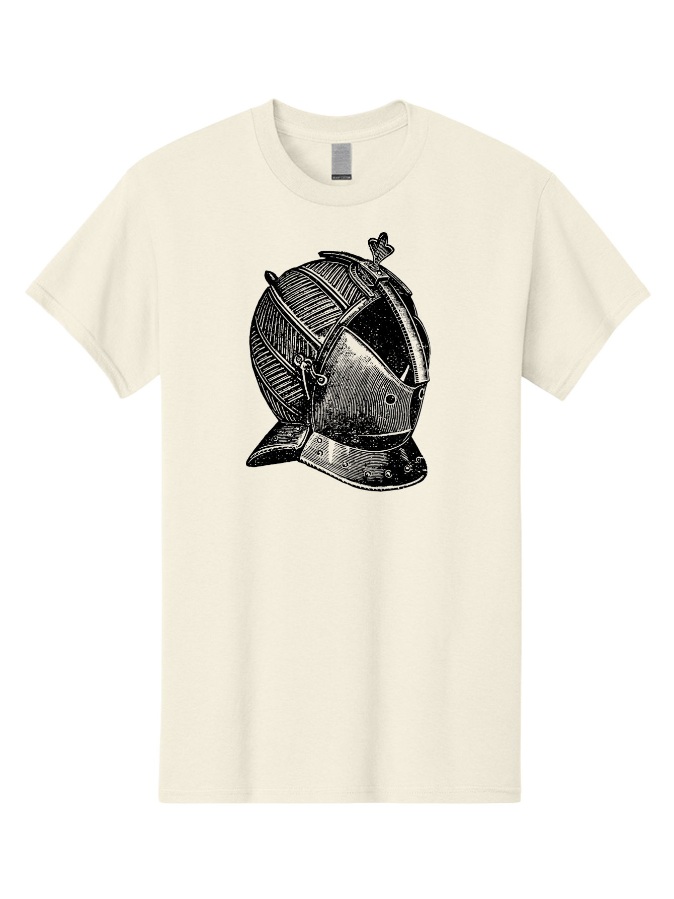 Medieval-Knight-Helmet Men'S Graphic Tee, 100% Cotton, Comfortable Casual Summer Wear, Machine Washable, Medieval Armor, Knight Helmet, Protective Gear, Armor Design, Historical Warfare, Metal Craftsmanship, Medieval Knight Aad548