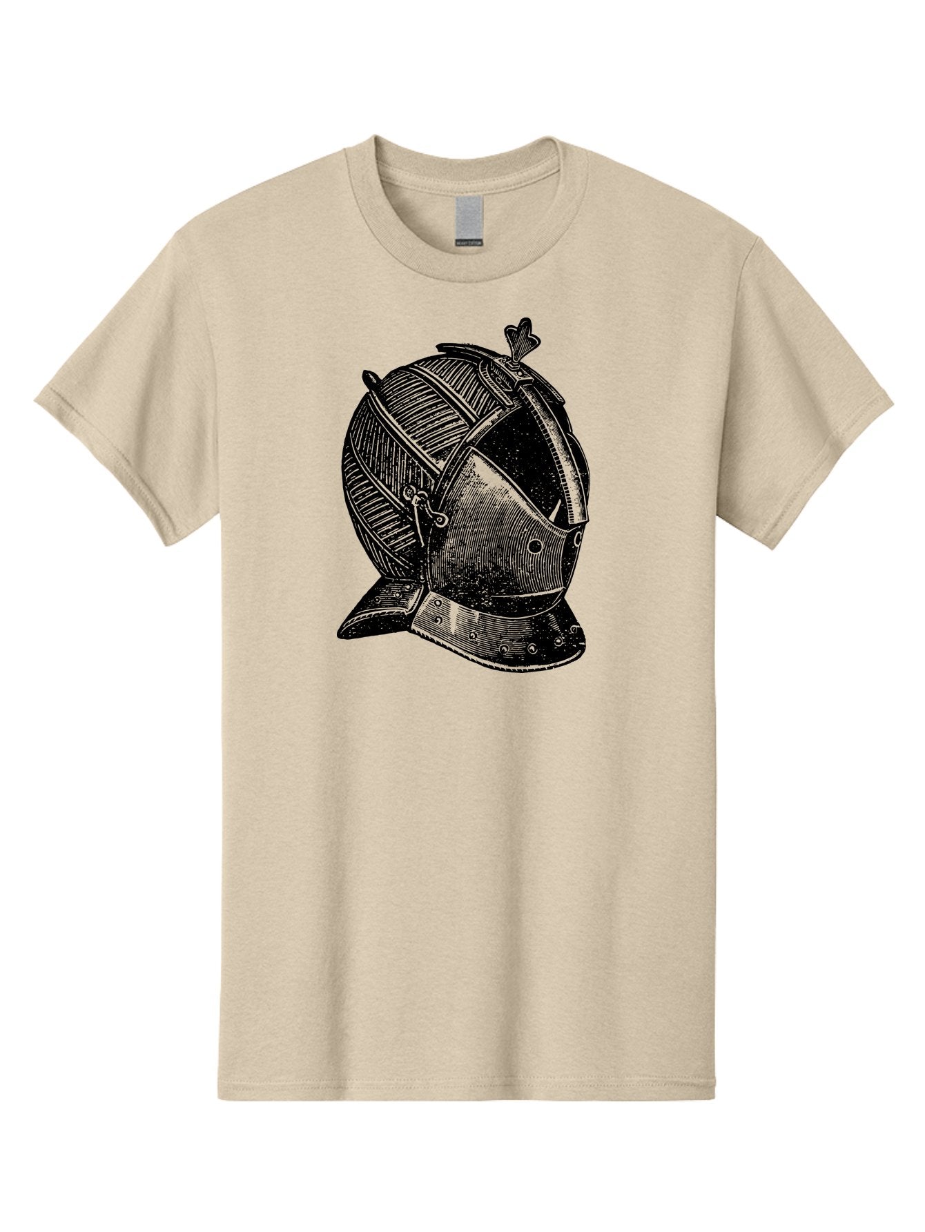 Medieval-Knight-Helmet Men'S Graphic Tee, 100% Cotton, Comfortable Casual Summer Wear, Machine Washable, Medieval Armor, Knight Helmet, Protective Gear, Armor Design, Historical Warfare, Metal Craftsmanship, Medieval Knight Aad548 10
