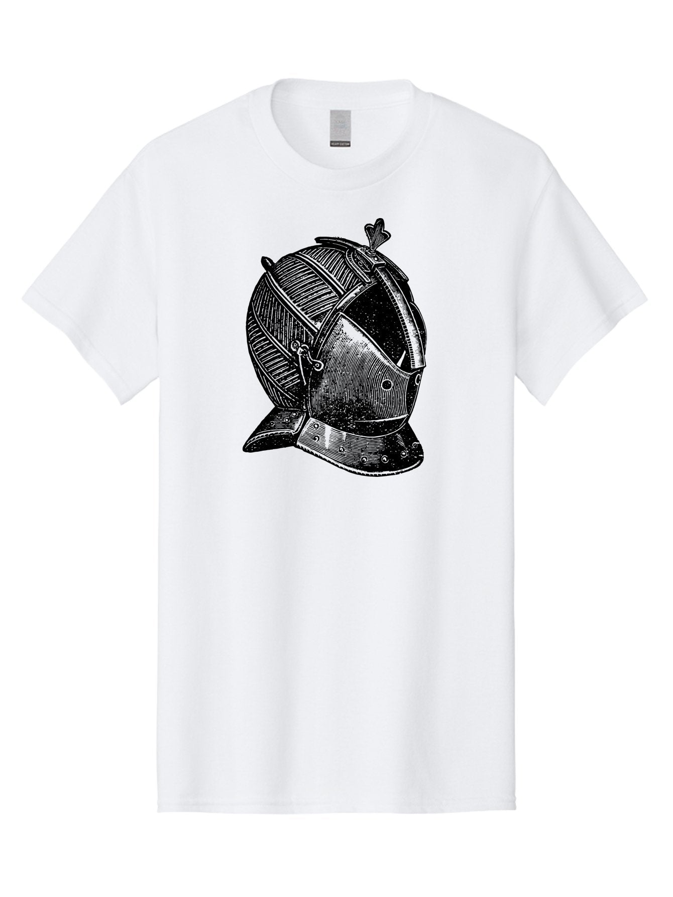 Medieval-Knight-Helmet Men'S Graphic Tee, 100% Cotton, Comfortable Casual Summer Wear, Machine Washable, Medieval Armor, Knight Helmet, Protective Gear, Armor Design, Historical Warfare, Metal Craftsmanship, Medieval Knight Aad548 14