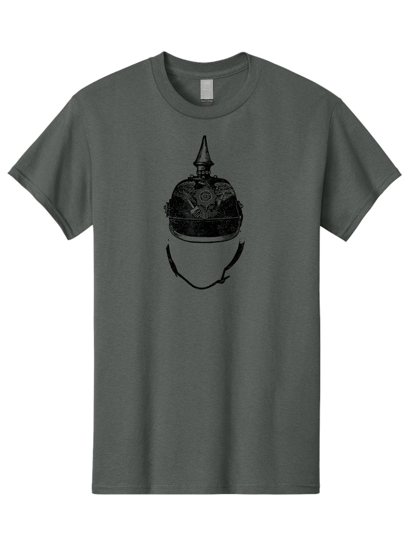 Military-Helmet Men'S Graphic Tee, 100% Cotton, Comfortable Casual Summer Wear, Machine Washable, Historic Military Helmet, Prussian Helmet, Pickelhaube, Military Uniform, Historical Armor, Vintage Military, Antique Helmet, Military History, Aad549 6