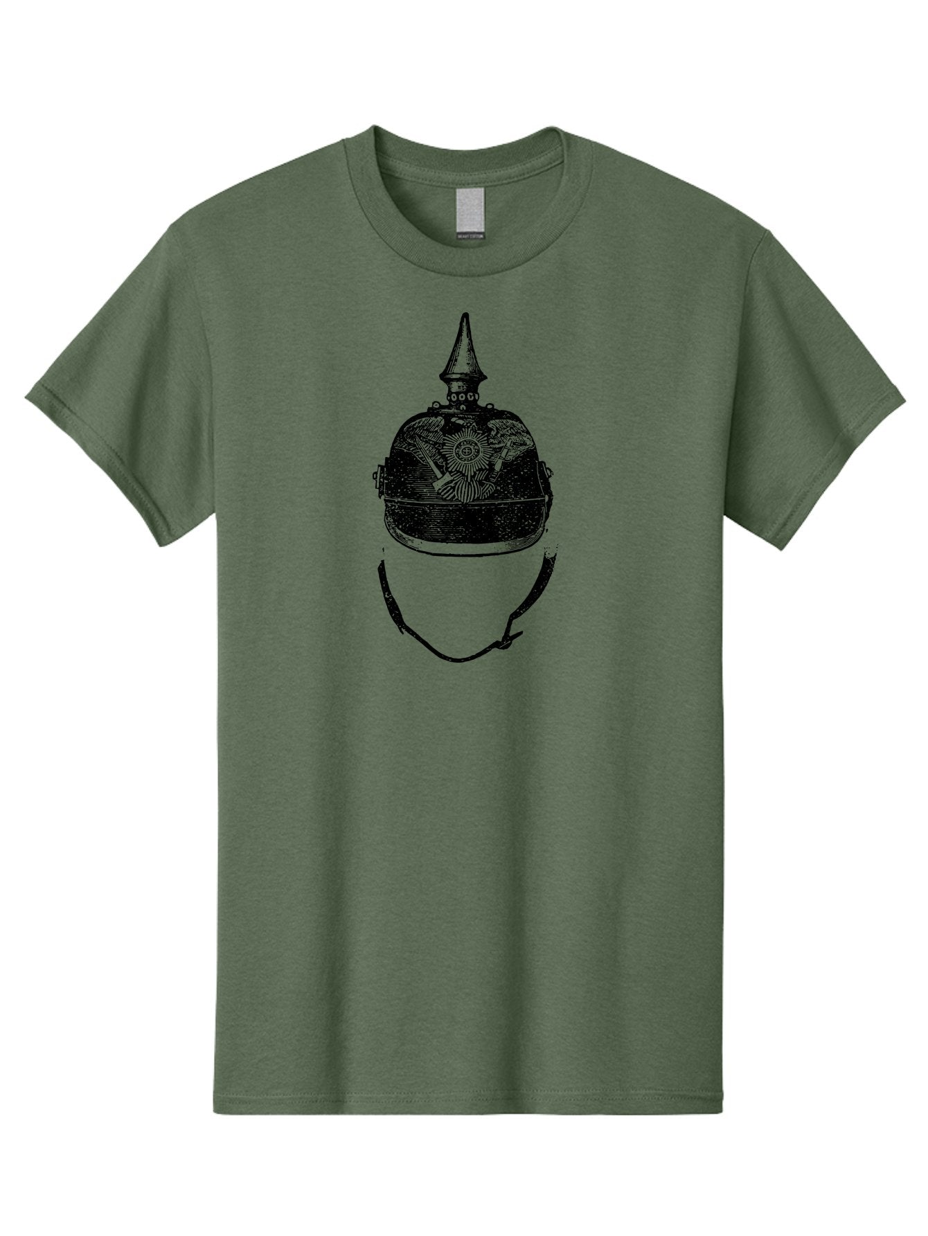 Military-Helmet Men'S Graphic Tee, 100% Cotton, Comfortable Casual Summer Wear, Machine Washable, Historic Military Helmet, Prussian Helmet, Pickelhaube, Military Uniform, Historical Armor, Vintage Military, Antique Helmet, Military History, Aad549