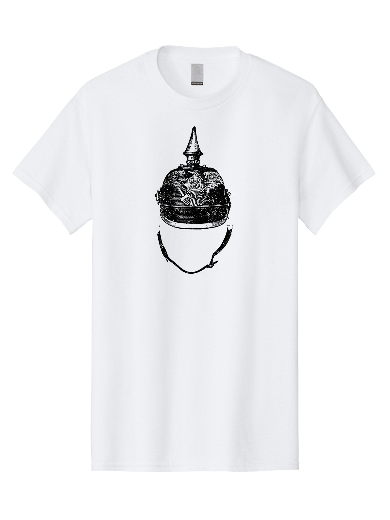 Military-Helmet Men'S Graphic Tee, 100% Cotton, Comfortable Casual Summer Wear, Machine Washable, Historic Military Helmet, Prussian Helmet, Pickelhaube, Military Uniform, Historical Armor, Vintage Military, Antique Helmet, Military History, Aad549 3