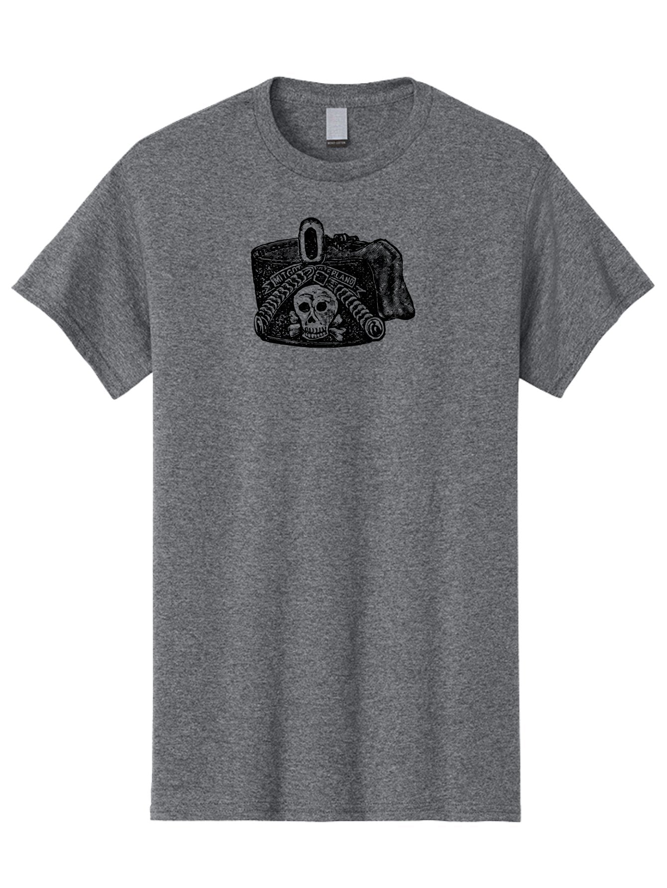 Mit-Got-Waterland Men'S Graphic Tee, 100% Cotton, Comfortable Casual Summer Wear, Machine Washable, Skull And Crossbones, Pirate Hat, Skull Illustration, Crossbones Symbol, Mit Goo Ferland, Pirate-Themed Artwork, Gothic Artwork, Aad551