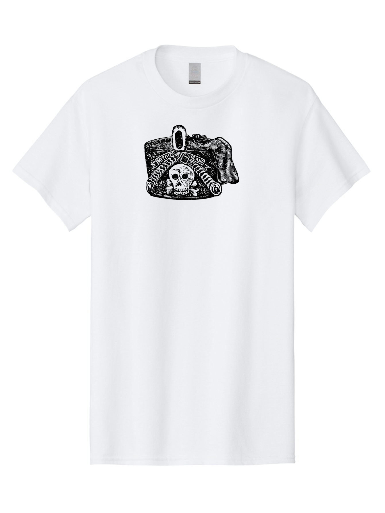 Mit-Got-Waterland Men'S Graphic Tee, 100% Cotton, Comfortable Casual Summer Wear, Machine Washable, Skull And Crossbones, Pirate Hat, Skull Illustration, Crossbones Symbol, Mit Goo Ferland, Pirate-Themed Artwork, Gothic Artwork, Aad551