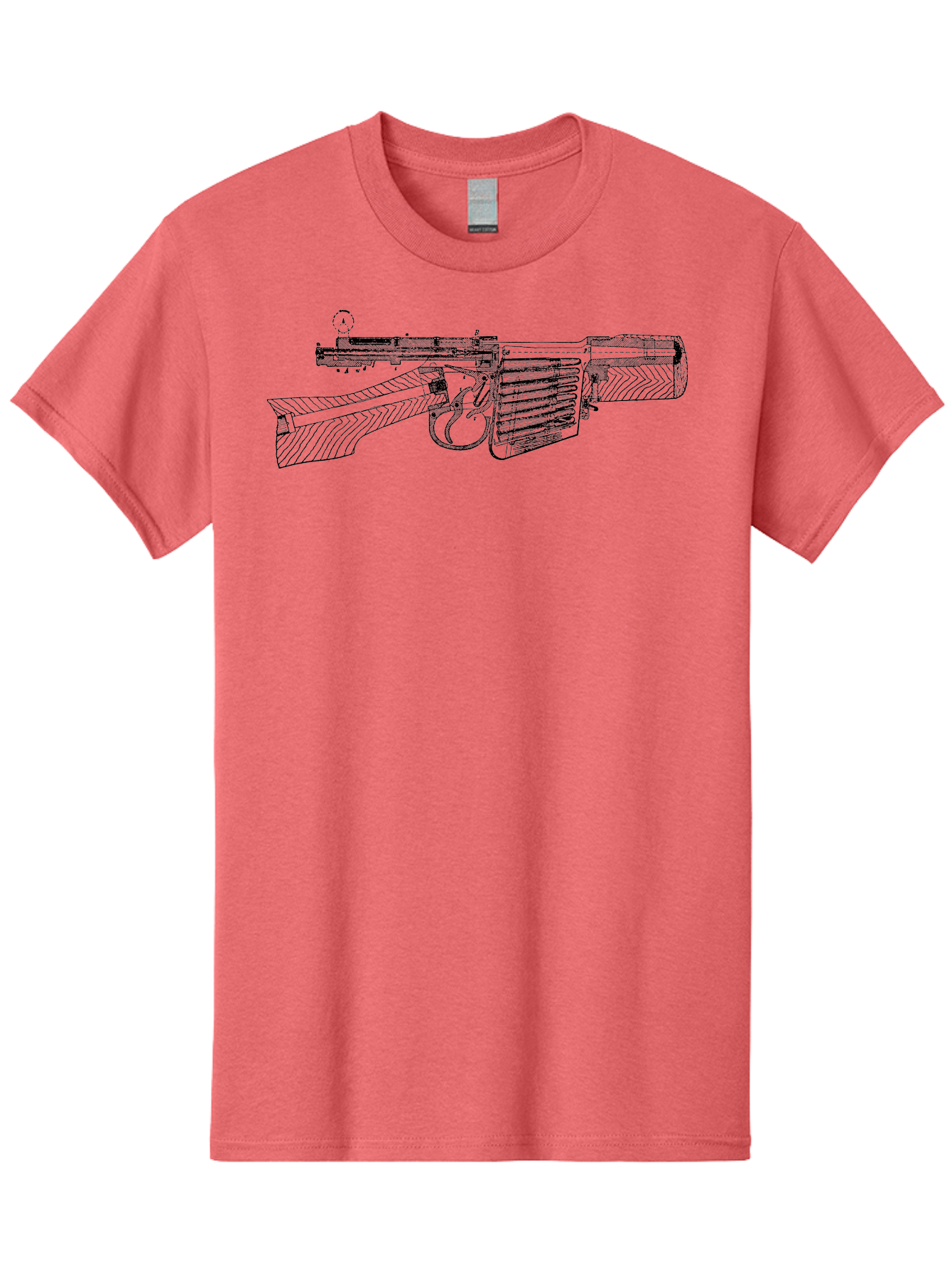 Mp40 Men'S Graphic Tee, 100% Cotton, Comfortable Casual Summer Wear, Machine Washable, Mp40 Submachine Gun, World War Ii Firearm, German Military Equipment, Vintage Gun Design, Black And White Illustration, Firearm Details, Historical Weaponry Aad552 27