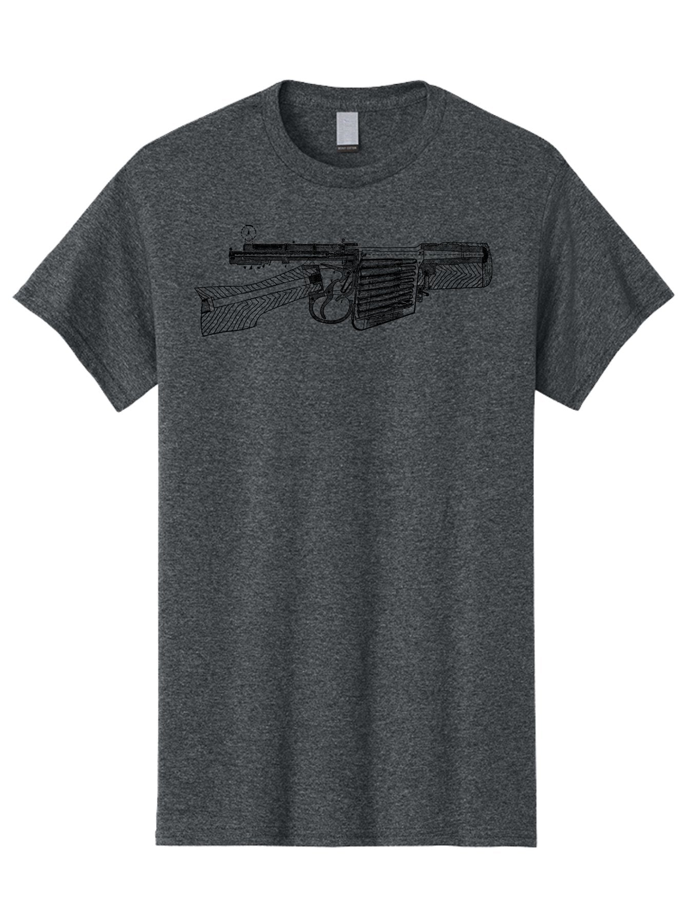 Mp40 Men'S Graphic Tee, 100% Cotton, Comfortable Casual Summer Wear, Machine Washable, Mp40 Submachine Gun, World War Ii Firearm, German Military Equipment, Vintage Gun Design, Black And White Illustration, Firearm Details, Historical Weaponry Aad552 4