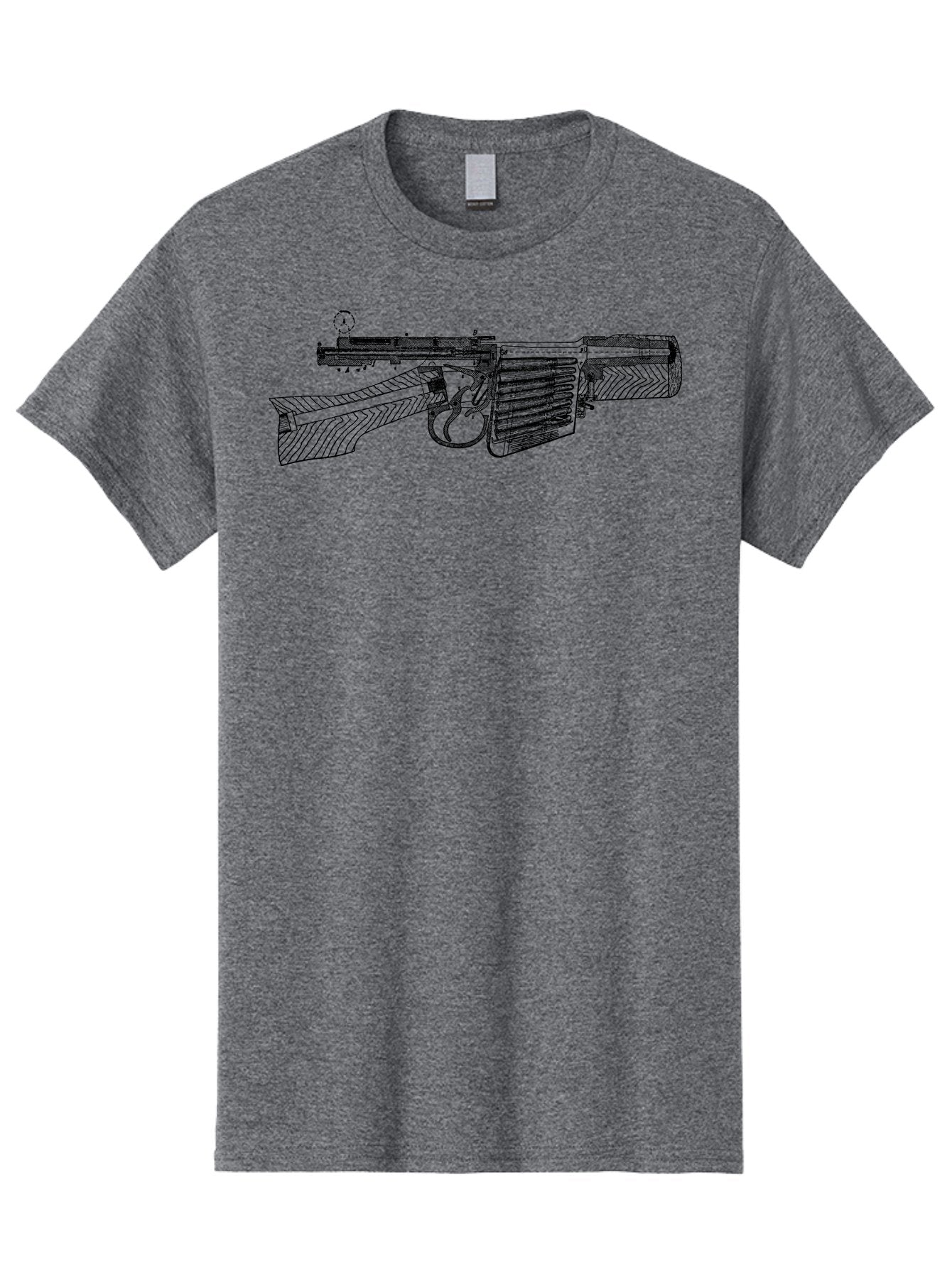 Mp40 Men'S Graphic Tee, 100% Cotton, Comfortable Casual Summer Wear, Machine Washable, Mp40 Submachine Gun, World War Ii Firearm, German Military Equipment, Vintage Gun Design, Black And White Illustration, Firearm Details, Historical Weaponry Aad552 12