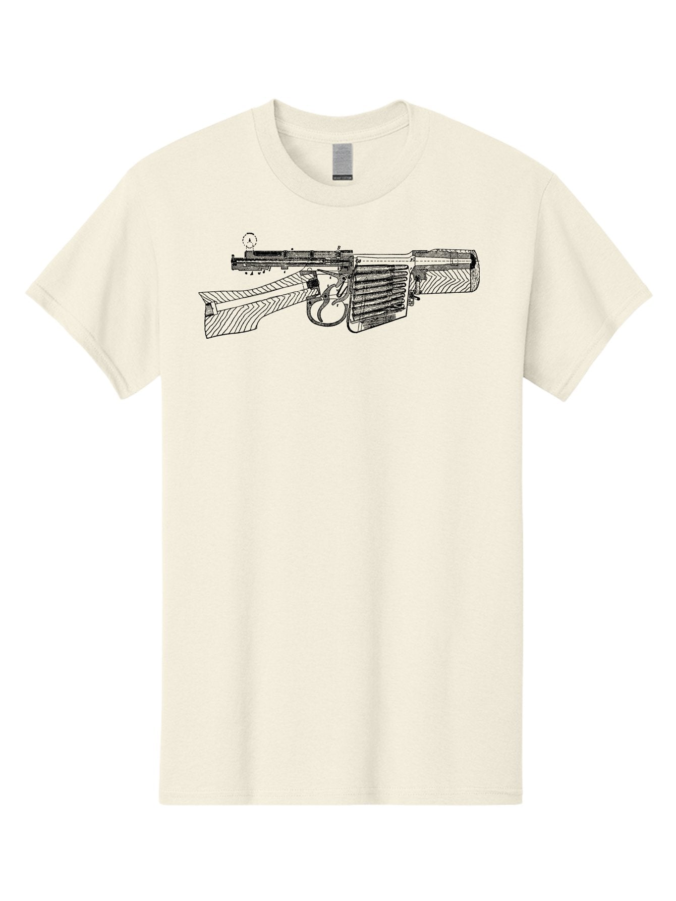 Mp40 Men'S Graphic Tee, 100% Cotton, Comfortable Casual Summer Wear, Machine Washable, Mp40 Submachine Gun, World War Ii Firearm, German Military Equipment, Vintage Gun Design, Black And White Illustration, Firearm Details, Historical Weaponry Aad552 15