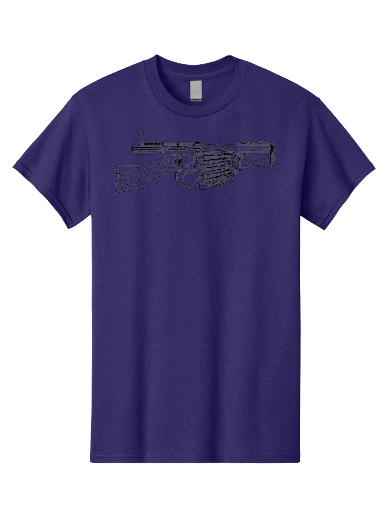 Mp40 Men'S Graphic Tee, 100% Cotton, Comfortable Casual Summer Wear, Machine Washable, Mp40 Submachine Gun, World War Ii Firearm, German Military Equipment, Vintage Gun Design, Black And White Illustration, Firearm Details, Historical Weaponry Aad552 17