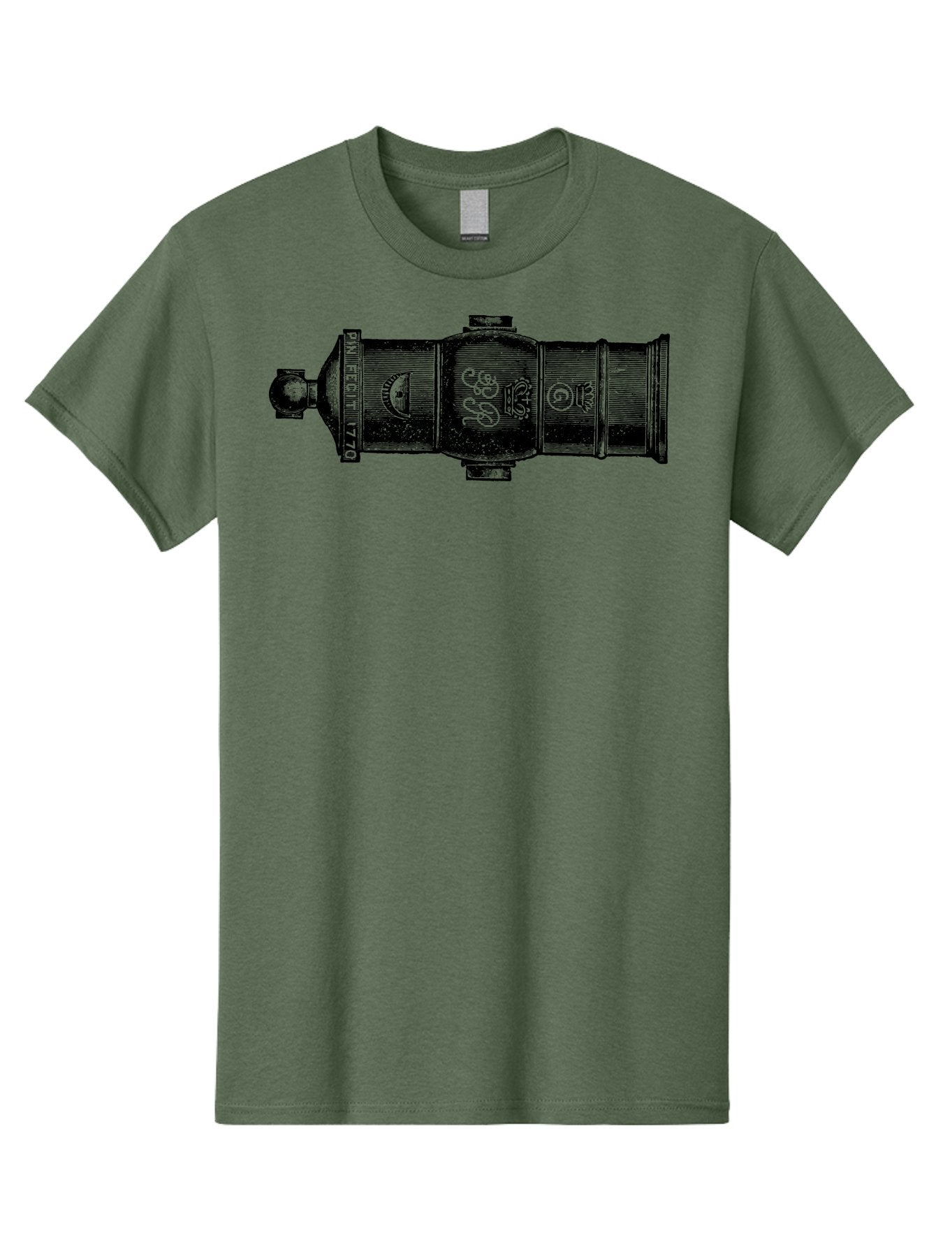 Pin-Fegut-1770-Gun Men'S Graphic Tee, 100% Cotton, Comfortable Casual Summer Wear, Machine Washable, Vintage Cannon, Historic Artillery, Pin Rebuilt 1770, Antique Weapon, Military History, Naval Warfare, Emblematic Design, Symbolic Markings Aad553 7