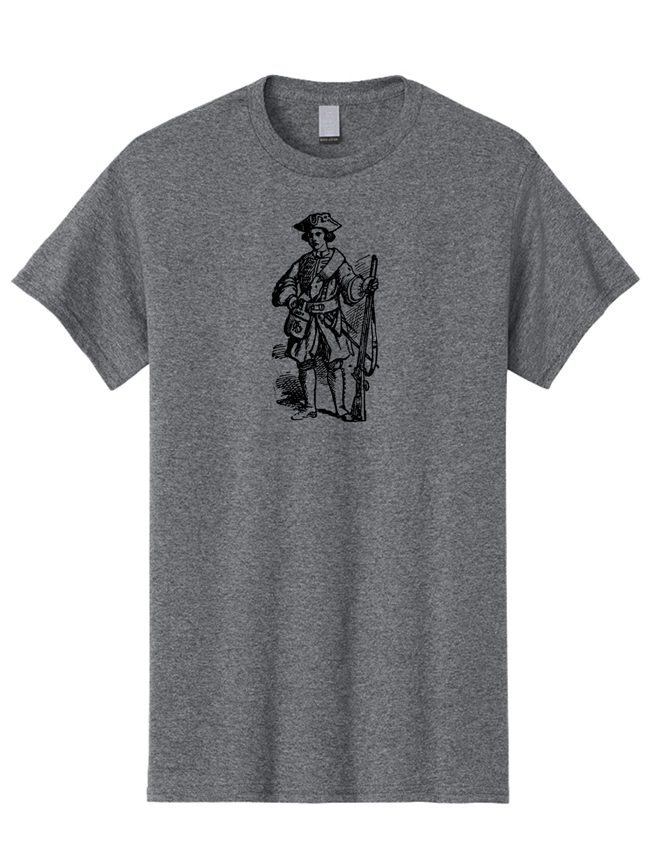 Pirate Men'S Graphic Tee, 100% Cotton, Comfortable Casual Summer Wear, Machine Washable, Frontiersman With Rifle, Historical Figure, Adventure Seeker, Daniel Boone, Outdoorsman, American History, Pioneer Spirit, Rugged Individualism, Aad554 10