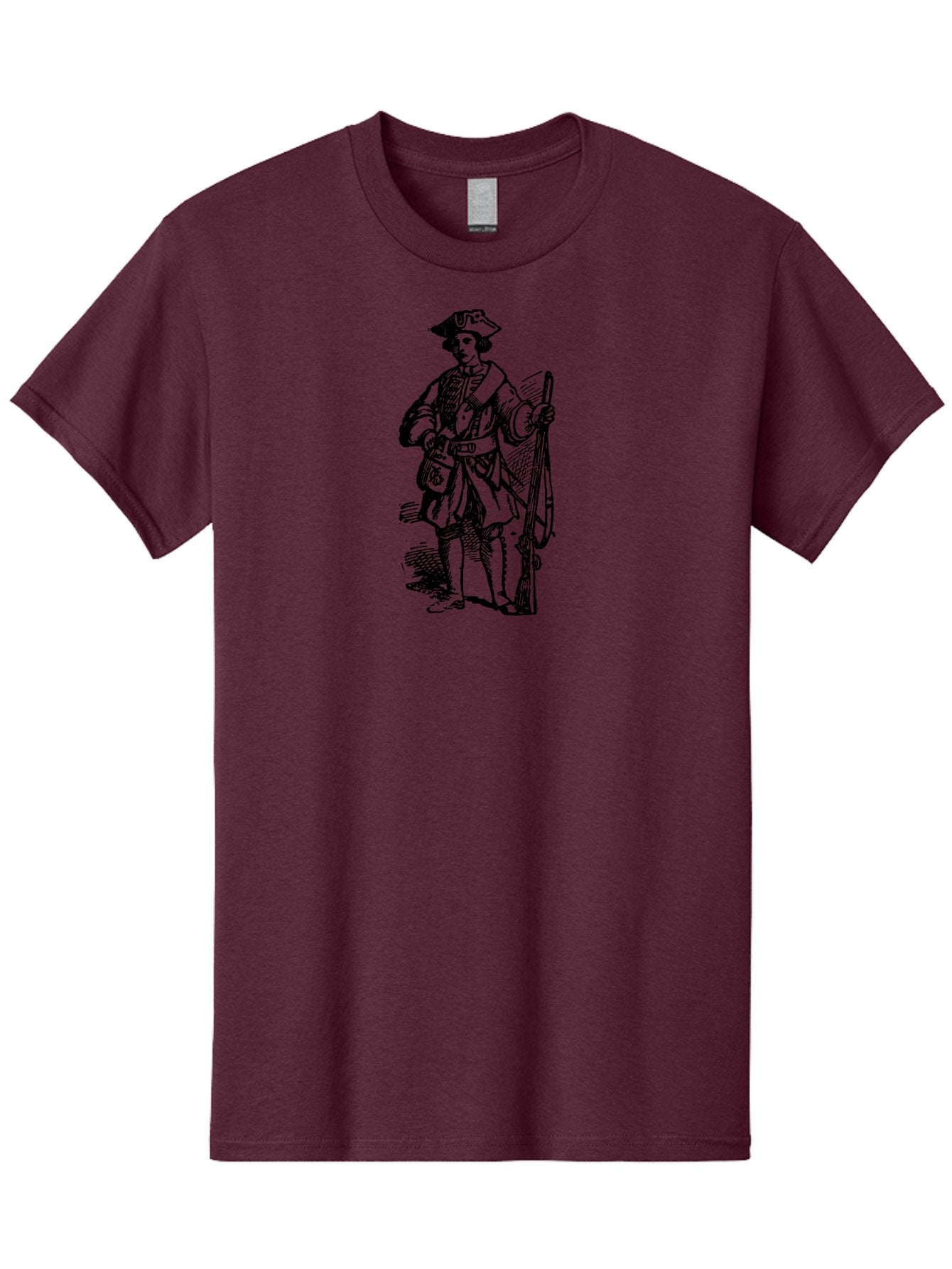 Pirate Men'S Graphic Tee, 100% Cotton, Comfortable Casual Summer Wear, Machine Washable, Frontiersman With Rifle, Historical Figure, Adventure Seeker, Daniel Boone, Outdoorsman, American History, Pioneer Spirit, Rugged Individualism, Aad554 3