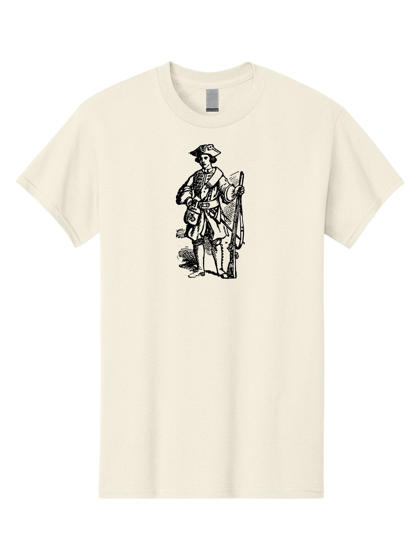 Pirate Men'S Graphic Tee, 100% Cotton, Comfortable Casual Summer Wear, Machine Washable, Frontiersman With Rifle, Historical Figure, Adventure Seeker, Daniel Boone, Outdoorsman, American History, Pioneer Spirit, Rugged Individualism, Aad554