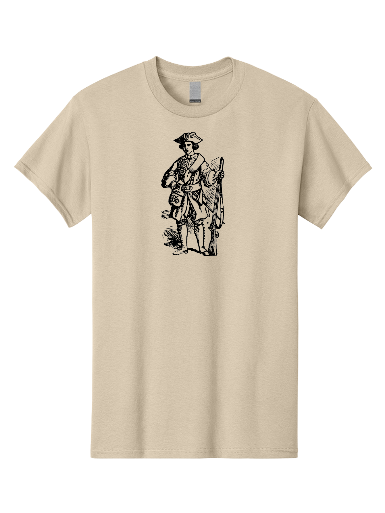 Pirate Men'S Graphic Tee, 100% Cotton, Comfortable Casual Summer Wear, Machine Washable, Frontiersman With Rifle, Historical Figure, Adventure Seeker, Daniel Boone, Outdoorsman, American History, Pioneer Spirit, Rugged Individualism, Aad554 25
