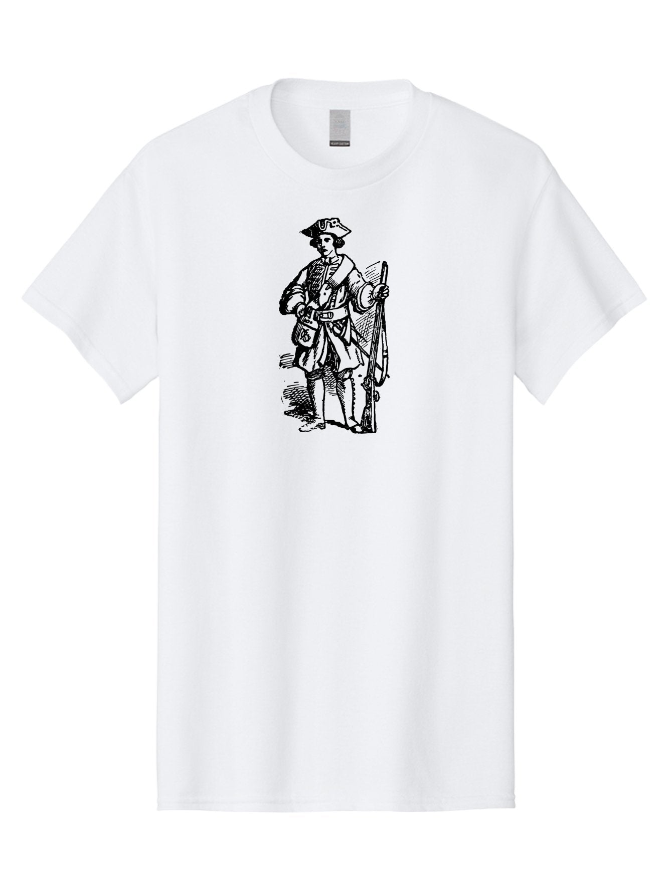 Pirate Men'S Graphic Tee, 100% Cotton, Comfortable Casual Summer Wear, Machine Washable, Frontiersman With Rifle, Historical Figure, Adventure Seeker, Daniel Boone, Outdoorsman, American History, Pioneer Spirit, Rugged Individualism, Aad554 6