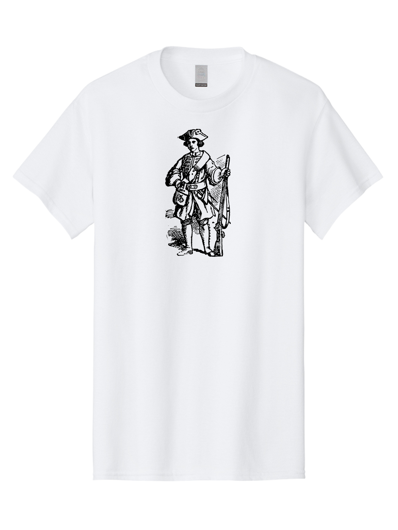 Pirate Men'S Graphic Tee, 100% Cotton, Comfortable Casual Summer Wear, Machine Washable, Frontiersman With Rifle, Historical Figure, Adventure Seeker, Daniel Boone, Outdoorsman, American History, Pioneer Spirit, Rugged Individualism, Aad554 13