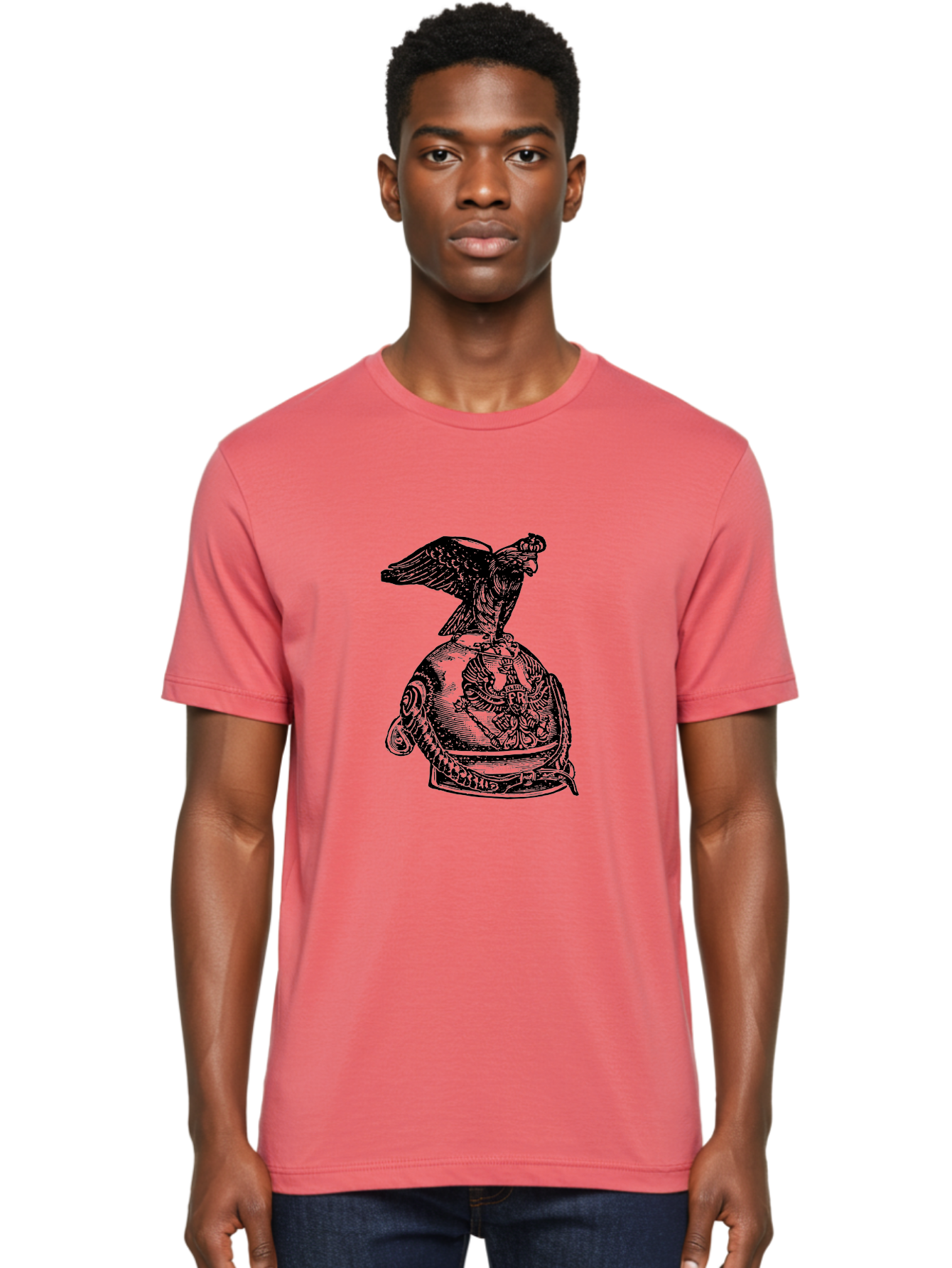 Pr-Eagle-Helmet-Crest Men'S Graphic Tee, 100% Cotton, Comfortable Casual Summer Wear, Machine Washable, Imperial Eagle, National Emblem, Symbolic Icon, Double-Headed Eagle, Historical Significance, Patriotic Symbol, Regal Crest, Aad555 18