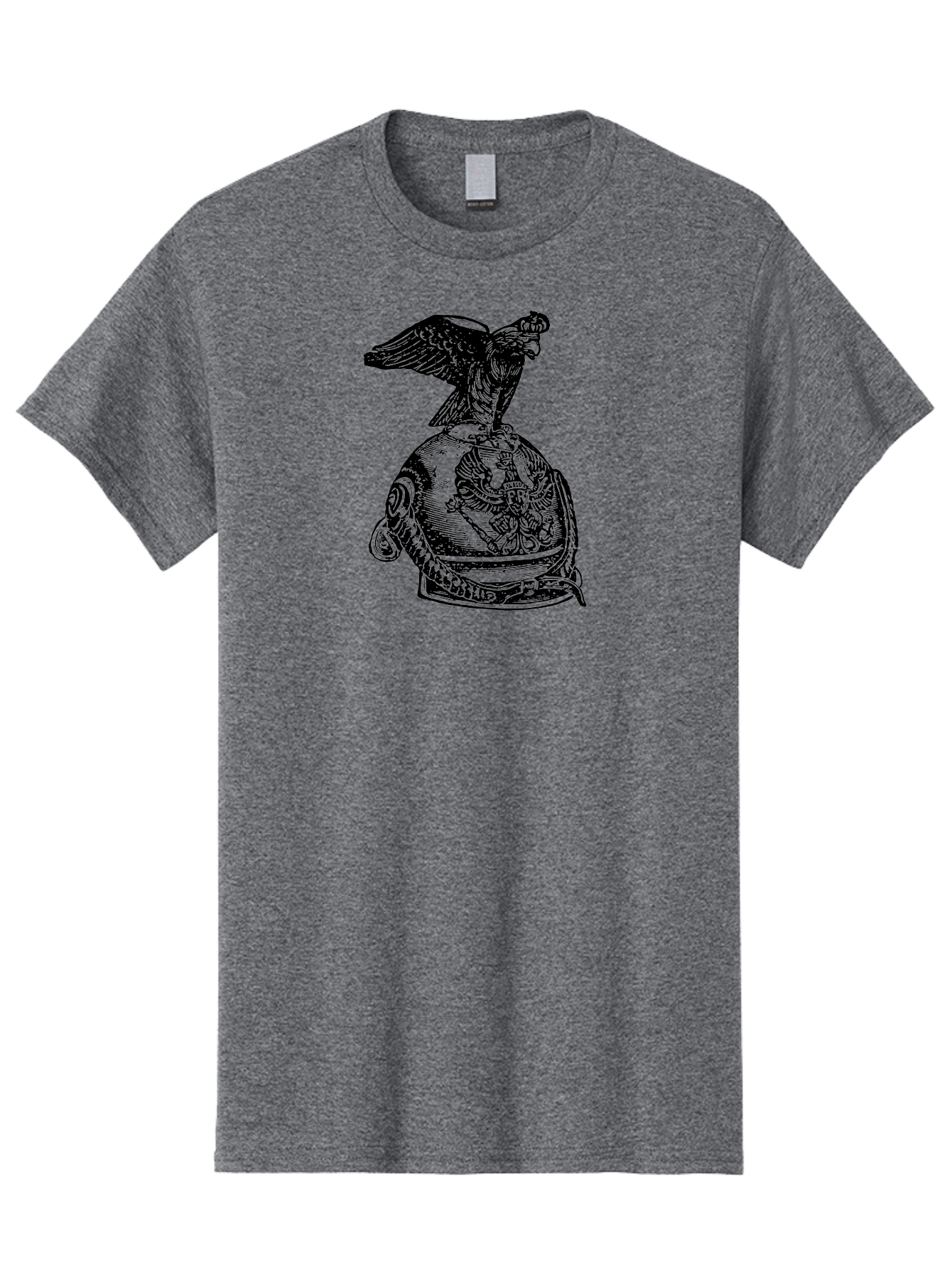 Pr-Eagle-Helmet-Crest Men'S Graphic Tee, 100% Cotton, Comfortable Casual Summer Wear, Machine Washable, Imperial Eagle, National Emblem, Symbolic Icon, Double-Headed Eagle, Historical Significance, Patriotic Symbol, Regal Crest, Aad555 5