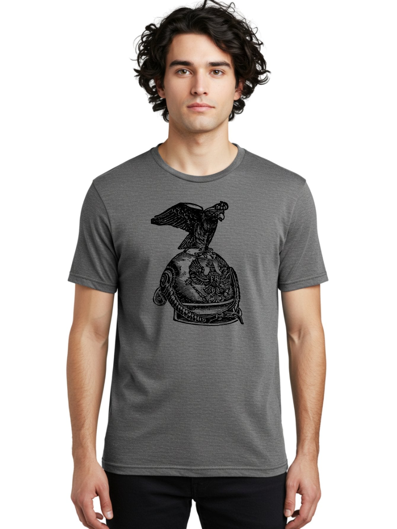 Pr-Eagle-Helmet-Crest Men'S Graphic Tee, 100% Cotton, Comfortable Casual Summer Wear, Machine Washable, Imperial Eagle, National Emblem, Symbolic Icon, Double-Headed Eagle, Historical Significance, Patriotic Symbol, Regal Crest, Aad555 28