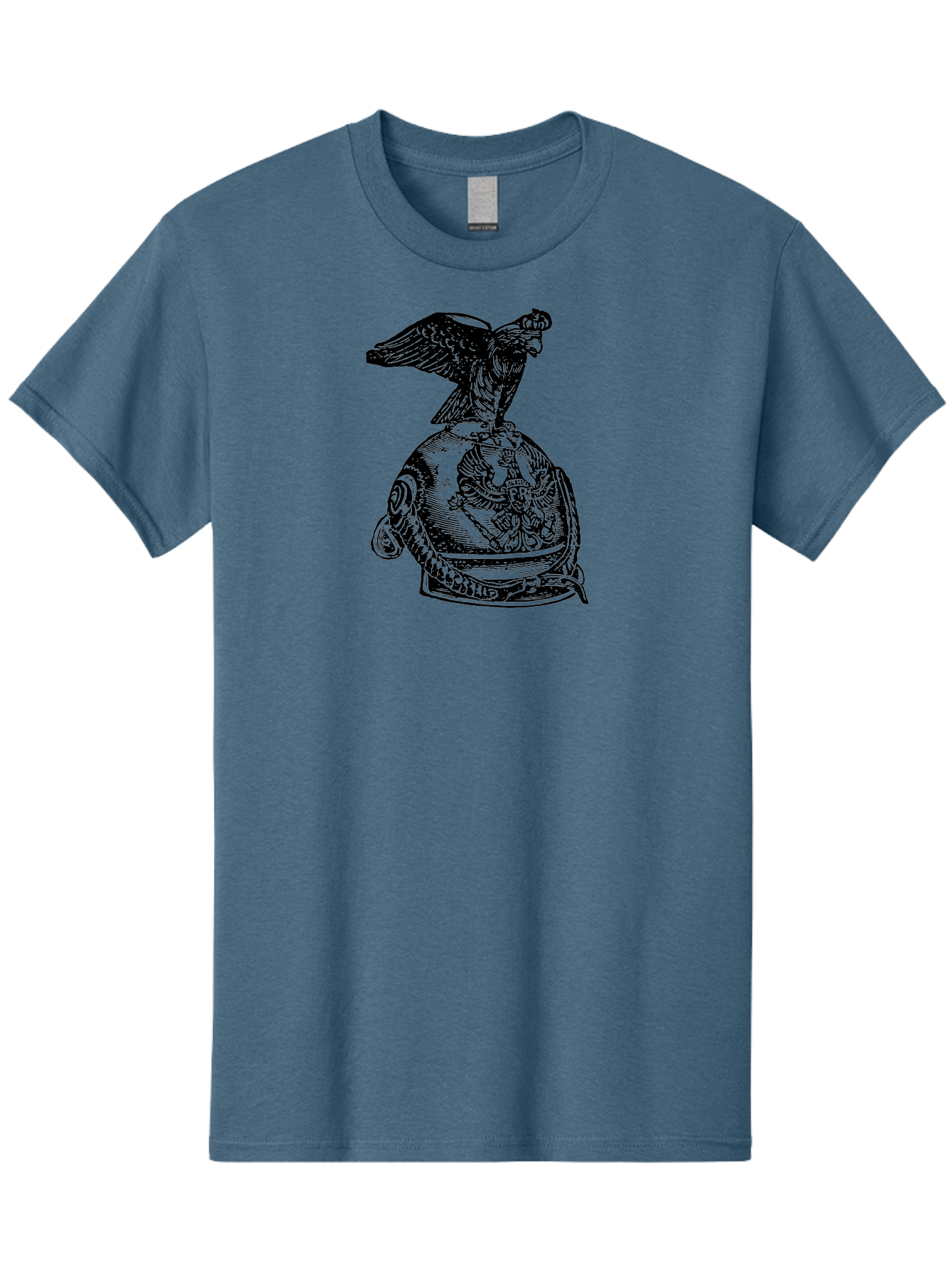 Pr-Eagle-Helmet-Crest Men'S Graphic Tee, 100% Cotton, Comfortable Casual Summer Wear, Machine Washable, Imperial Eagle, National Emblem, Symbolic Icon, Double-Headed Eagle, Historical Significance, Patriotic Symbol, Regal Crest, Aad555 19