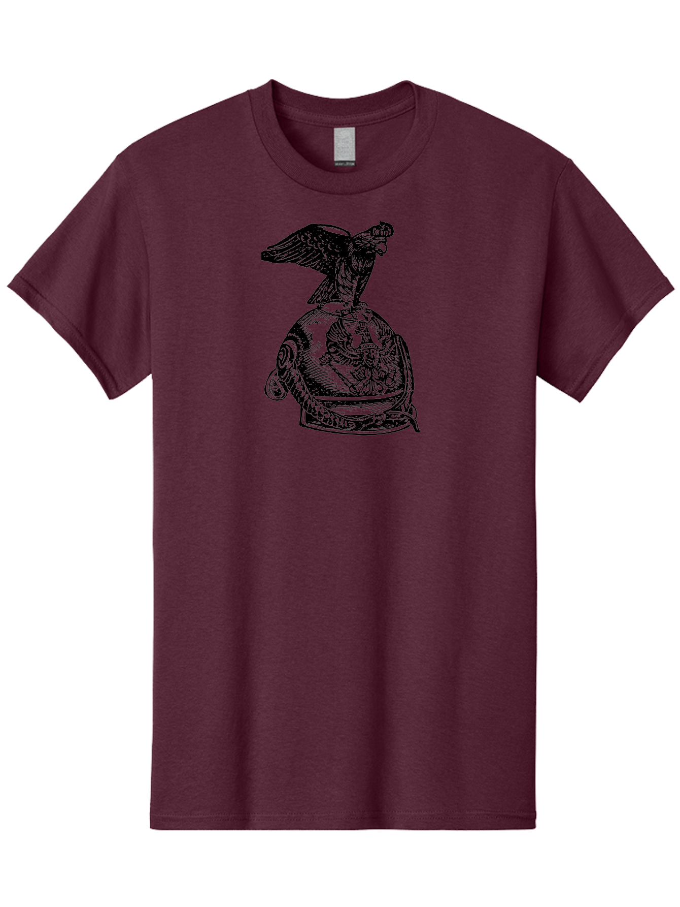 Pr-Eagle-Helmet-Crest Men'S Graphic Tee, 100% Cotton, Comfortable Casual Summer Wear, Machine Washable, Imperial Eagle, National Emblem, Symbolic Icon, Double-Headed Eagle, Historical Significance, Patriotic Symbol, Regal Crest, Aad555 13