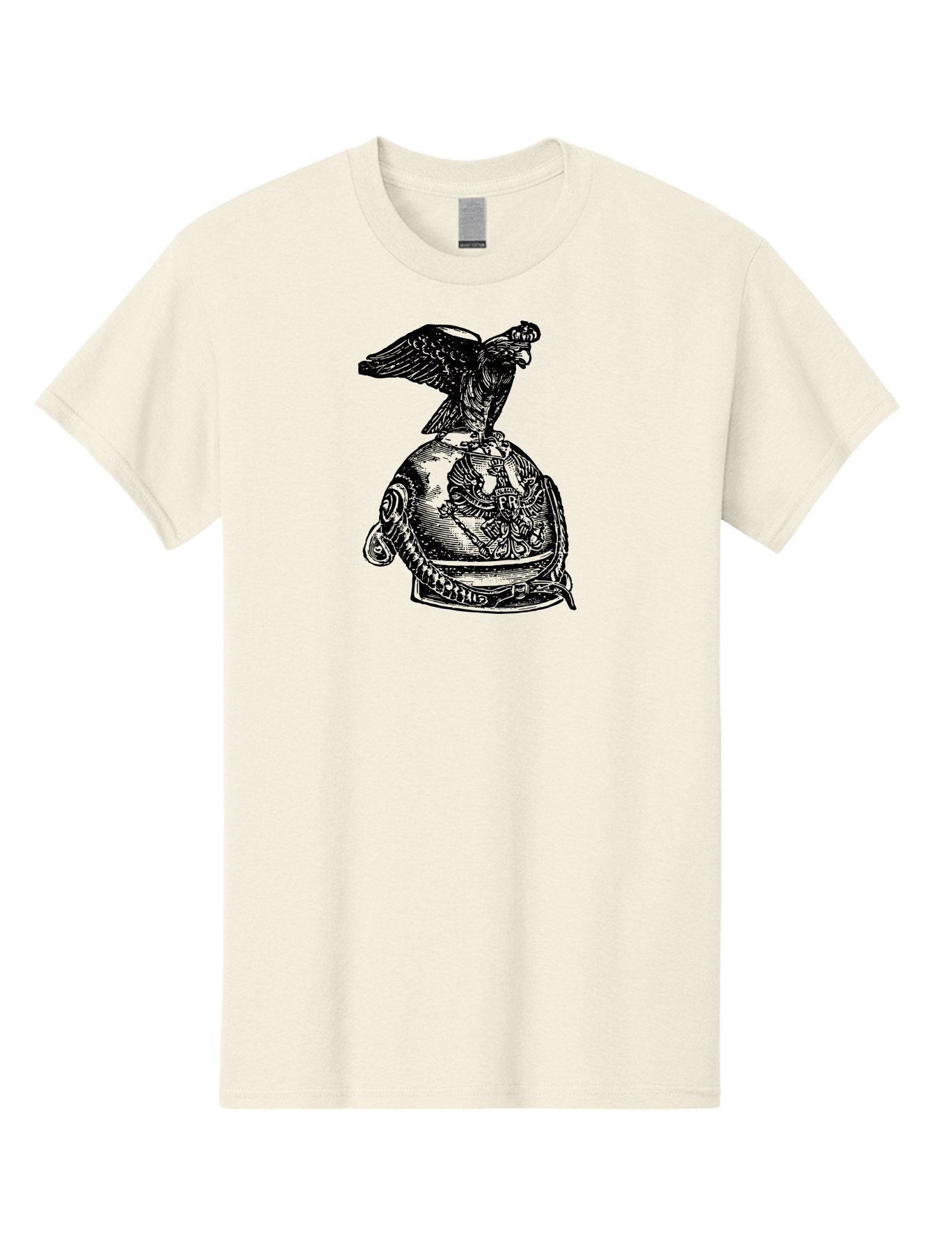 Pr-Eagle-Helmet-Crest Men'S Graphic Tee, 100% Cotton, Comfortable Casual Summer Wear, Machine Washable, Imperial Eagle, National Emblem, Symbolic Icon, Double-Headed Eagle, Historical Significance, Patriotic Symbol, Regal Crest, Aad555 9